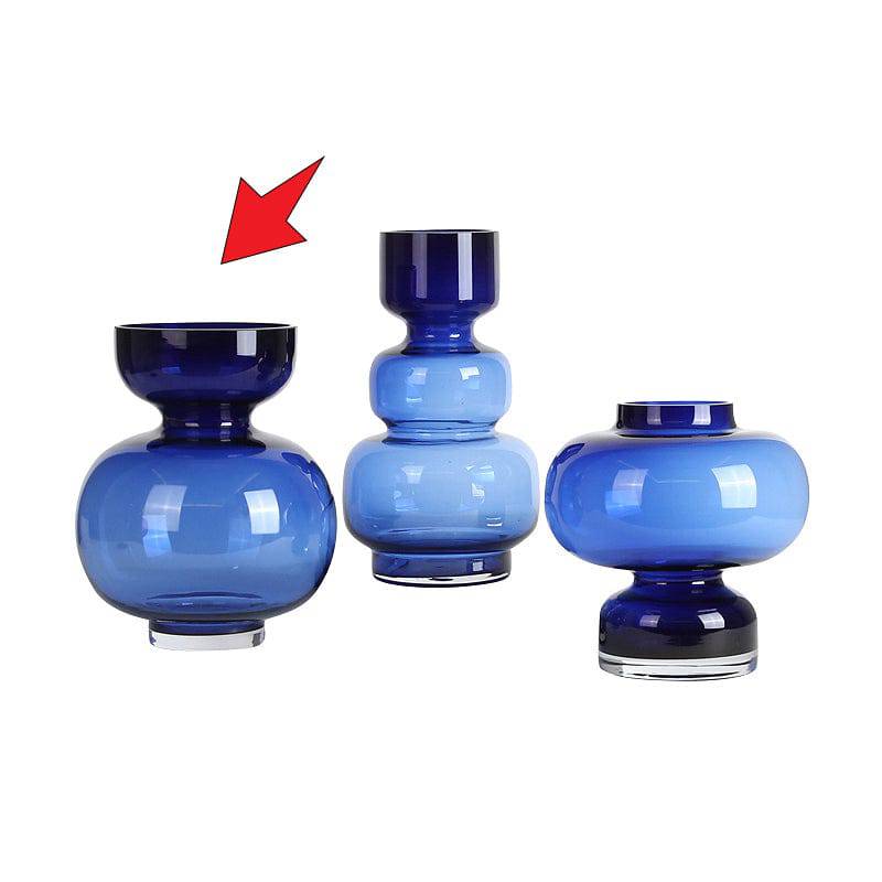 Blue Globe Vase-B Fb-Zs2025B -  Vases - ebarza Furniture UAE | Shop Modern Furniture in Abu Dhabi & Dubai - مفروشات ايبازرا في الامارات | تسوق اثاث عصري وديكورات مميزة في دبي وابوظبي