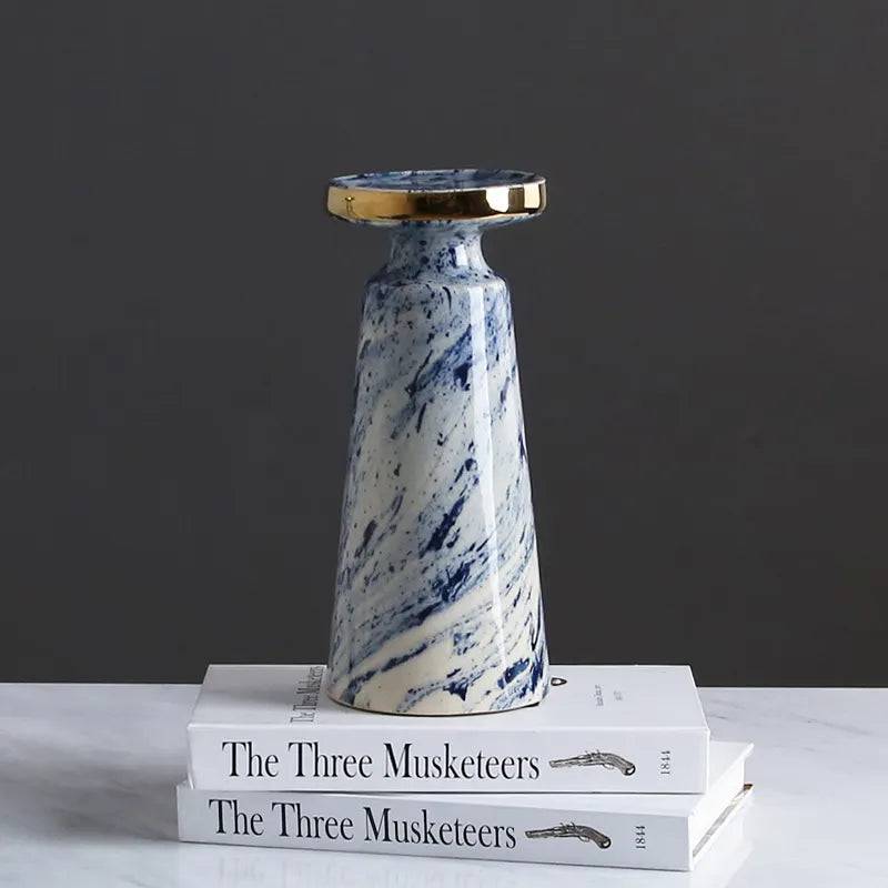 Blue Quicksand Candle Holder Fa-D1982A -  Candle Holders - ebarza Furniture UAE | Shop Modern Furniture in Abu Dhabi & Dubai - مفروشات ايبازرا في الامارات | تسوق اثاث عصري وديكورات مميزة في دبي وابوظبي