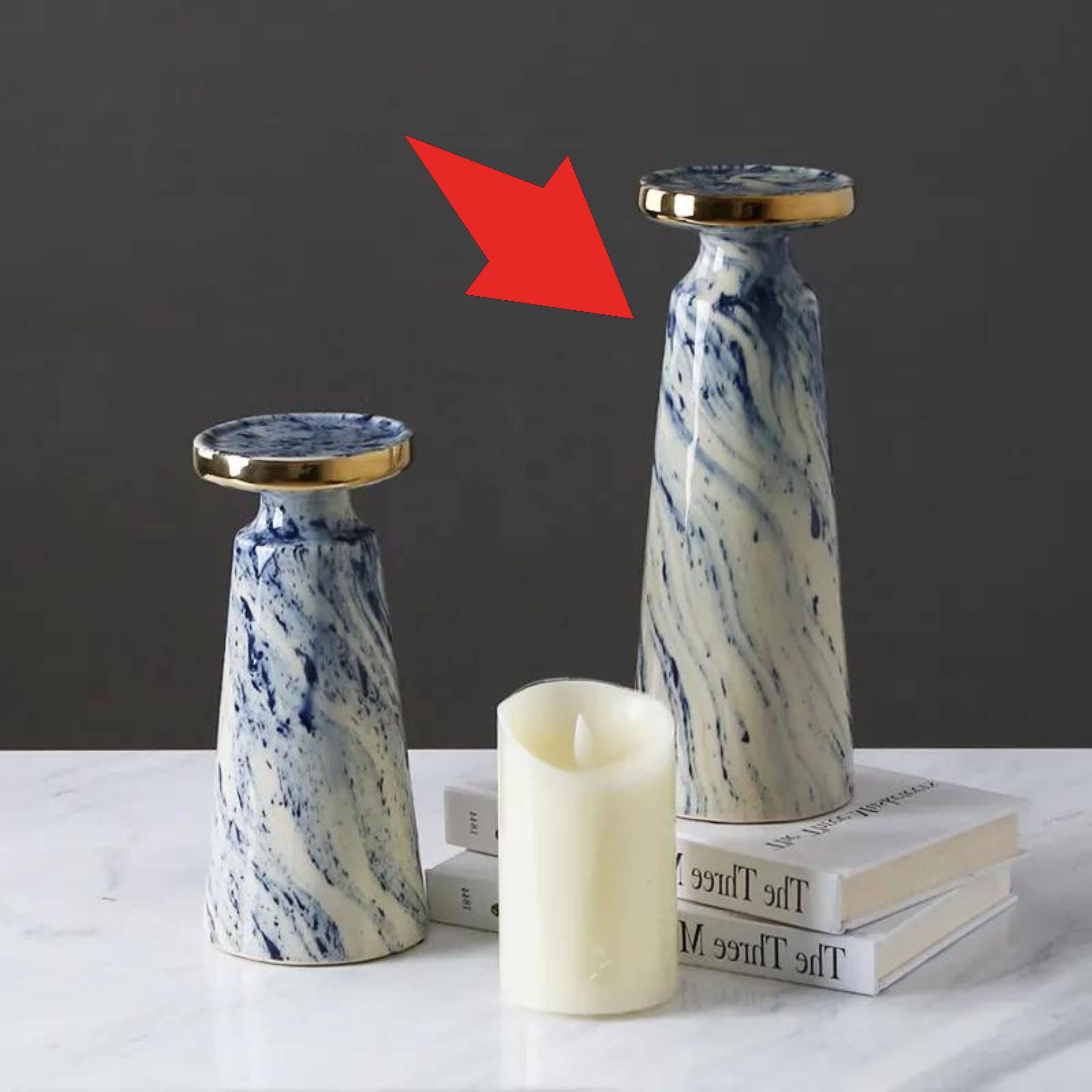 Blue Quicksand Candle Holder Fa-D1982A -  Candle Holders - ebarza Furniture UAE | Shop Modern Furniture in Abu Dhabi & Dubai - مفروشات ايبازرا في الامارات | تسوق اثاث عصري وديكورات مميزة في دبي وابوظبي