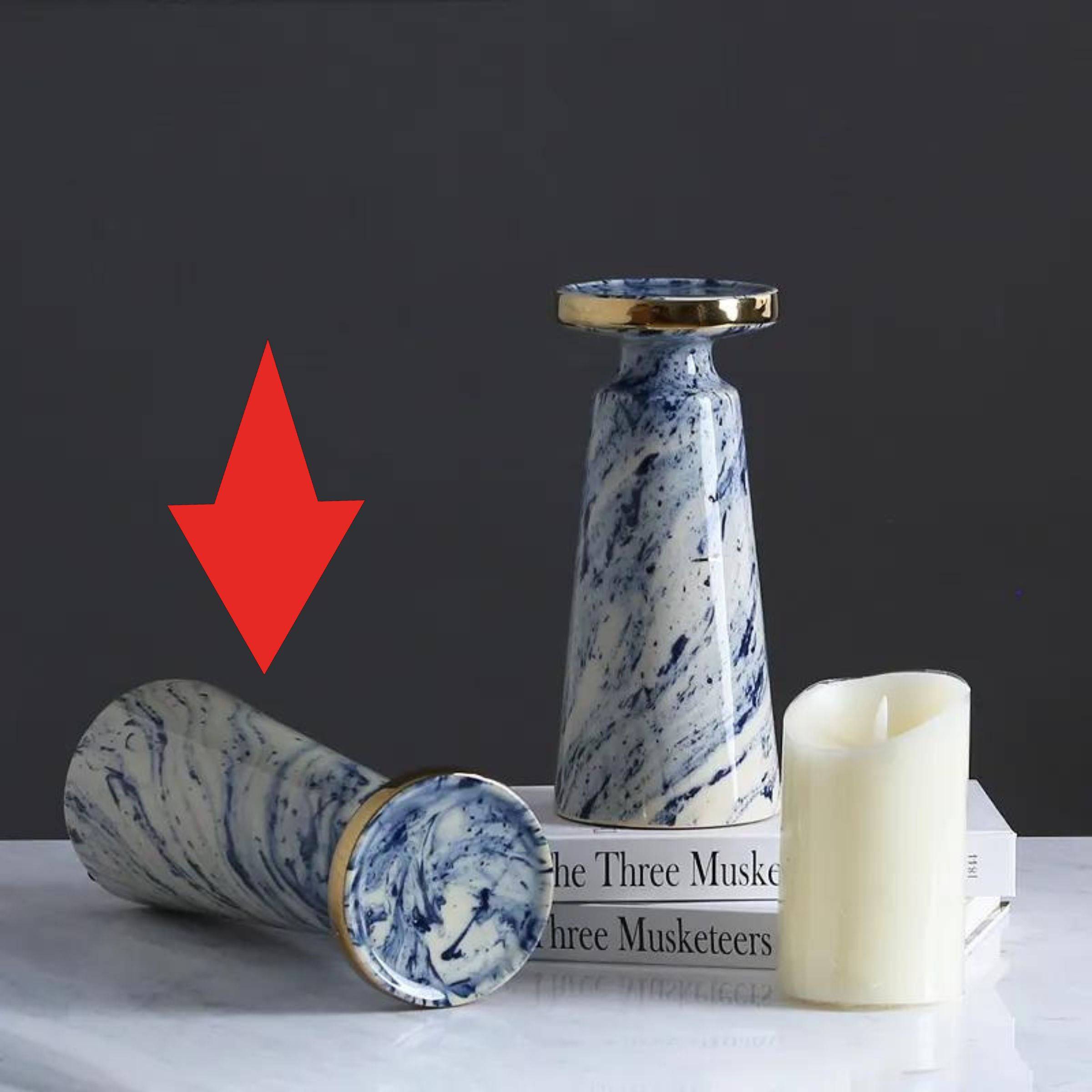 Blue Quicksand Candle Holder Fa-D1982A -  Candle Holders - ebarza Furniture UAE | Shop Modern Furniture in Abu Dhabi & Dubai - مفروشات ايبازرا في الامارات | تسوق اثاث عصري وديكورات مميزة في دبي وابوظبي