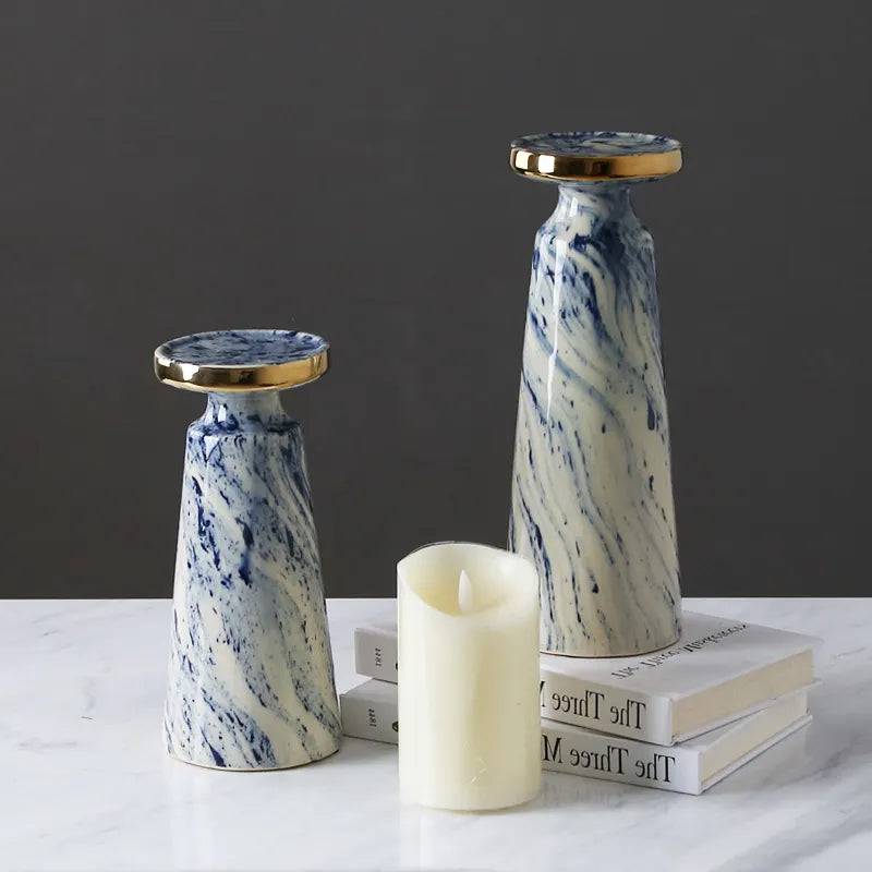 Blue Quicksand Candle Holder Fa-D1982B -  Candle Holders - ebarza Furniture UAE | Shop Modern Furniture in Abu Dhabi & Dubai - مفروشات ايبازرا في الامارات | تسوق اثاث عصري وديكورات مميزة في دبي وابوظبي