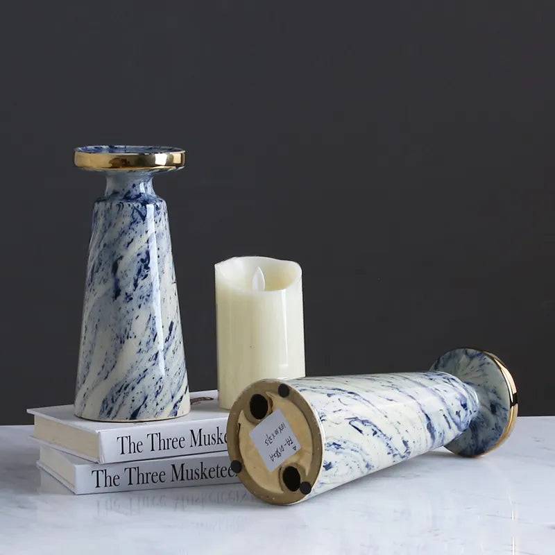 Blue Quicksand Candle Holder Fa-D1982B -  Candle Holders - ebarza Furniture UAE | Shop Modern Furniture in Abu Dhabi & Dubai - مفروشات ايبازرا في الامارات | تسوق اثاث عصري وديكورات مميزة في دبي وابوظبي