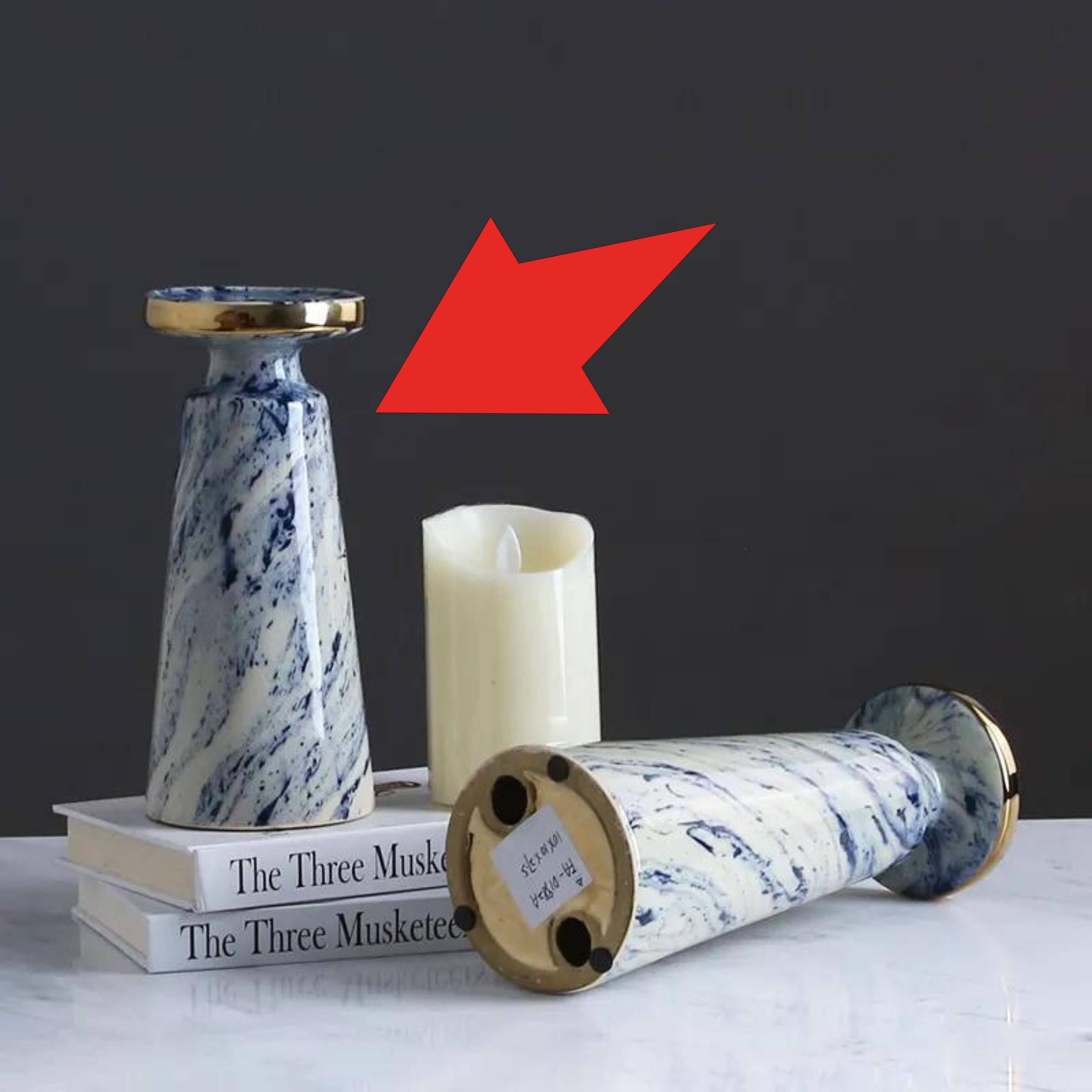 Blue Quicksand Candle Holder Fa-D1982B -  Candle Holders - ebarza Furniture UAE | Shop Modern Furniture in Abu Dhabi & Dubai - مفروشات ايبازرا في الامارات | تسوق اثاث عصري وديكورات مميزة في دبي وابوظبي