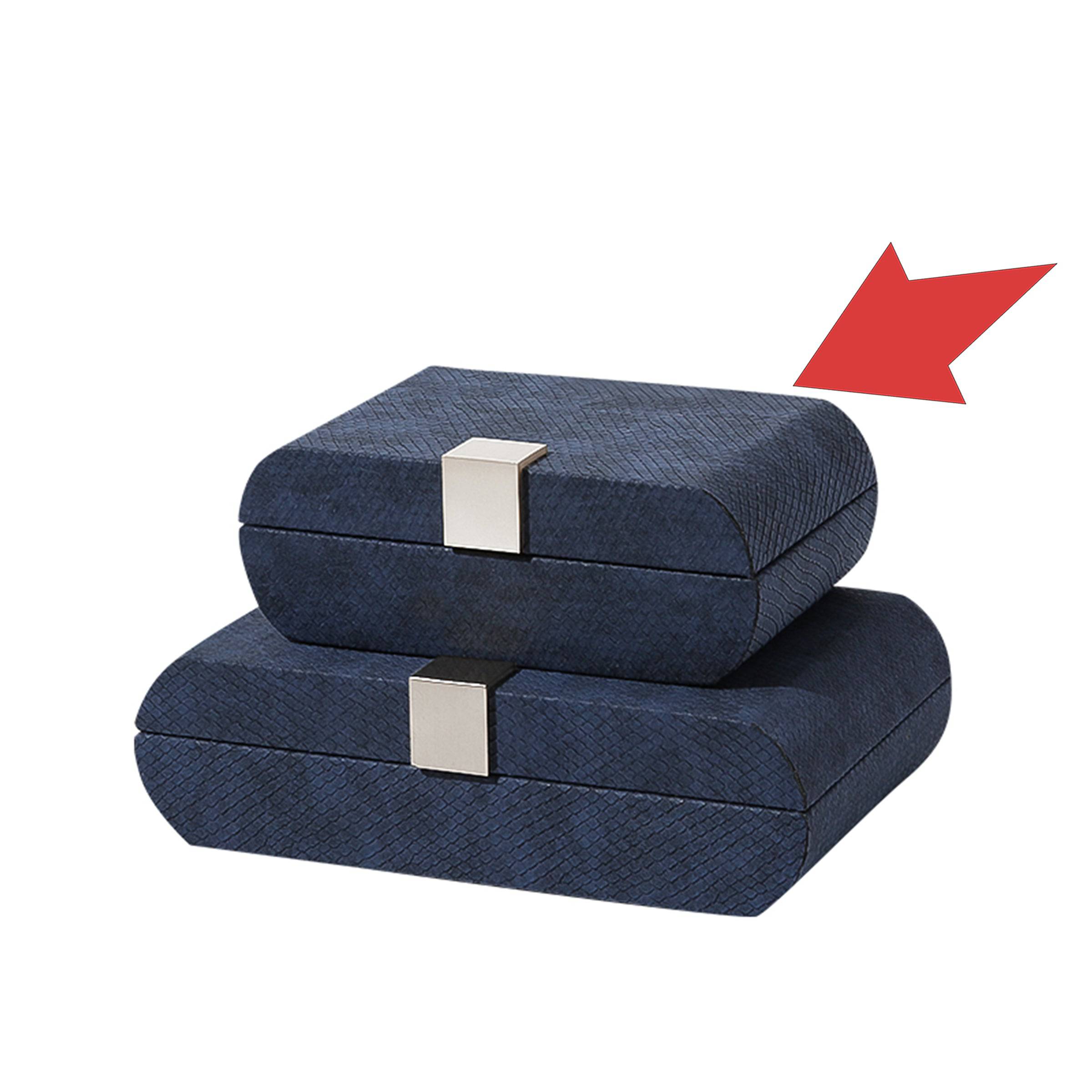 Blue Scaled Circular Box-B Fb-Pg2124B -  Decorative Boxes - ebarza Furniture UAE | Shop Modern Furniture in Abu Dhabi & Dubai - مفروشات ايبازرا في الامارات | تسوق اثاث عصري وديكورات مميزة في دبي وابوظبي