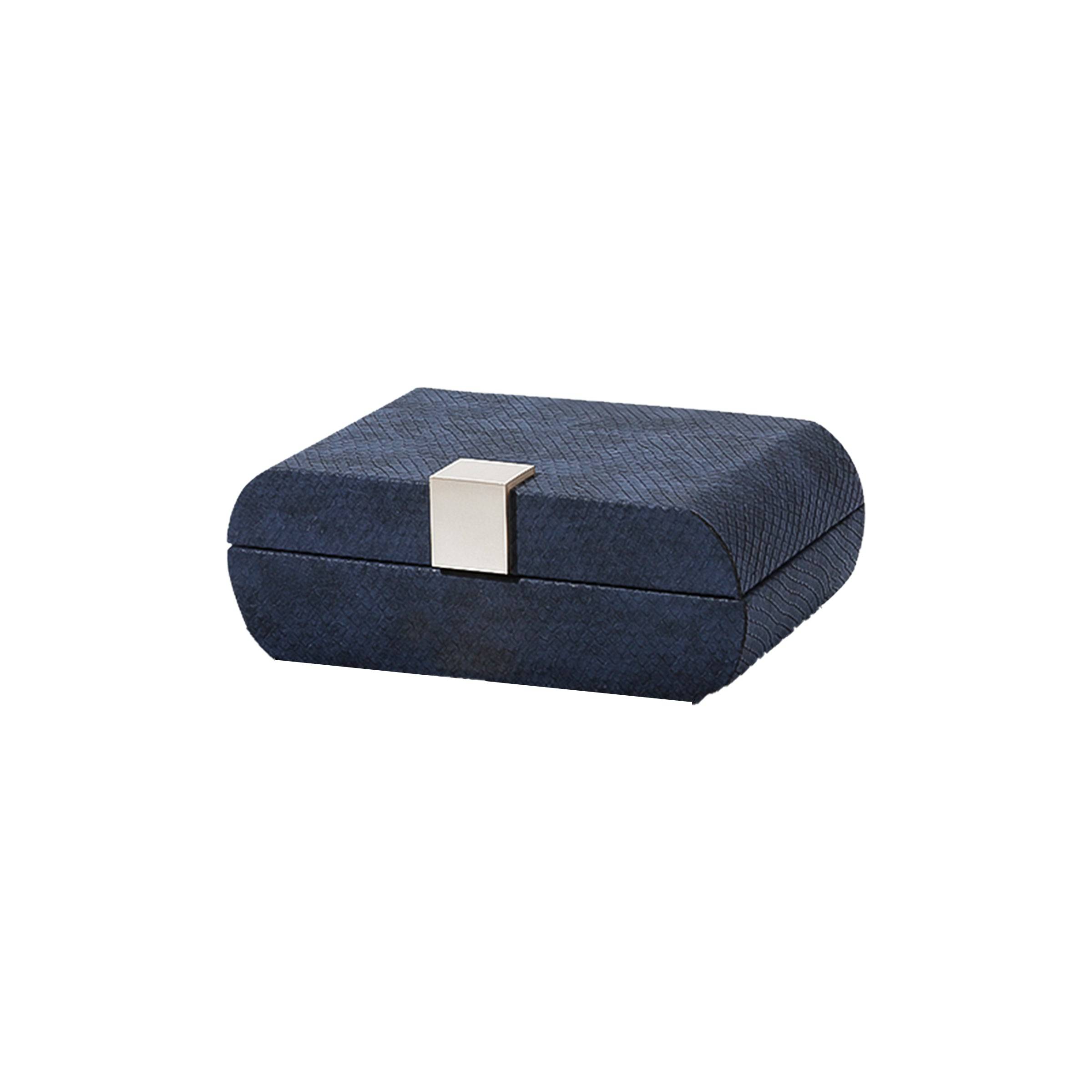 Blue Scaled Circular Box-B Fb-Pg2124B -  Decorative Boxes - ebarza Furniture UAE | Shop Modern Furniture in Abu Dhabi & Dubai - مفروشات ايبازرا في الامارات | تسوق اثاث عصري وديكورات مميزة في دبي وابوظبي