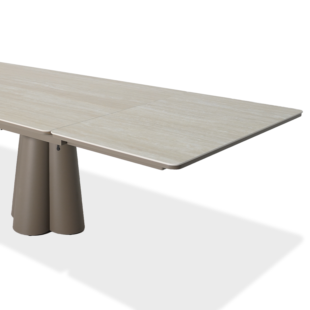 Clover Outdoor Extendable Dining Table With 2 Extensions - AM9032N45CER + AB5570N37ALU -  Outdoor Tables - ebarza Furniture UAE | Shop Modern Furniture in Abu Dhabi & Dubai - مفروشات ايبازرا في الامارات | تسوق اثاث عصري وديكورات مميزة في دبي وابوظبي