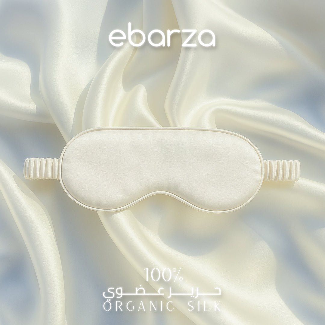 9x21 Ivory Eye Mask Shell - 16mm Silk -  Bedding - ebarza Furniture UAE | Shop Modern Furniture in Abu Dhabi & Dubai - مفروشات ايبازرا في الامارات | تسوق اثاث عصري وديكورات مميزة في دبي وابوظبي