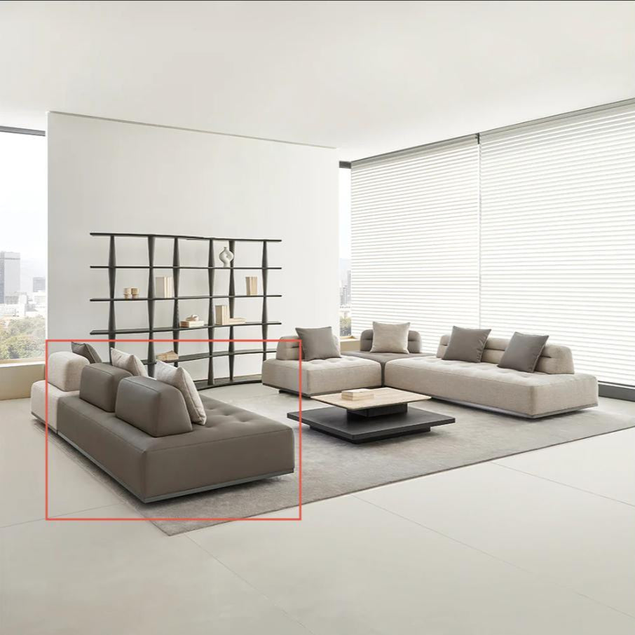 Carmilla 2-Seater Module Without Arm - Leather - MSTV-S015-C2 -  Sofas - ebarza Furniture UAE | Shop Modern Furniture in Abu Dhabi & Dubai - مفروشات ايبازرا في الامارات | تسوق اثاث عصري وديكورات مميزة في دبي وابوظبي