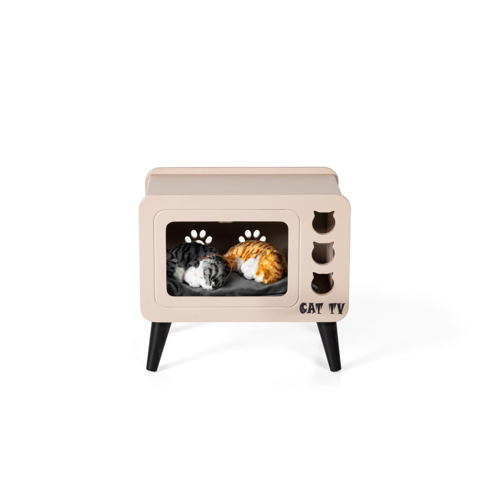 Cat Home & Vintage TV Coffee Table Cappuccino colour HW-CTCS1CT -  Side Tables - ebarza Furniture UAE | Shop Modern Furniture in Abu Dhabi & Dubai - مفروشات ايبازرا في الامارات | تسوق اثاث عصري وديكورات مميزة في دبي وابوظبي