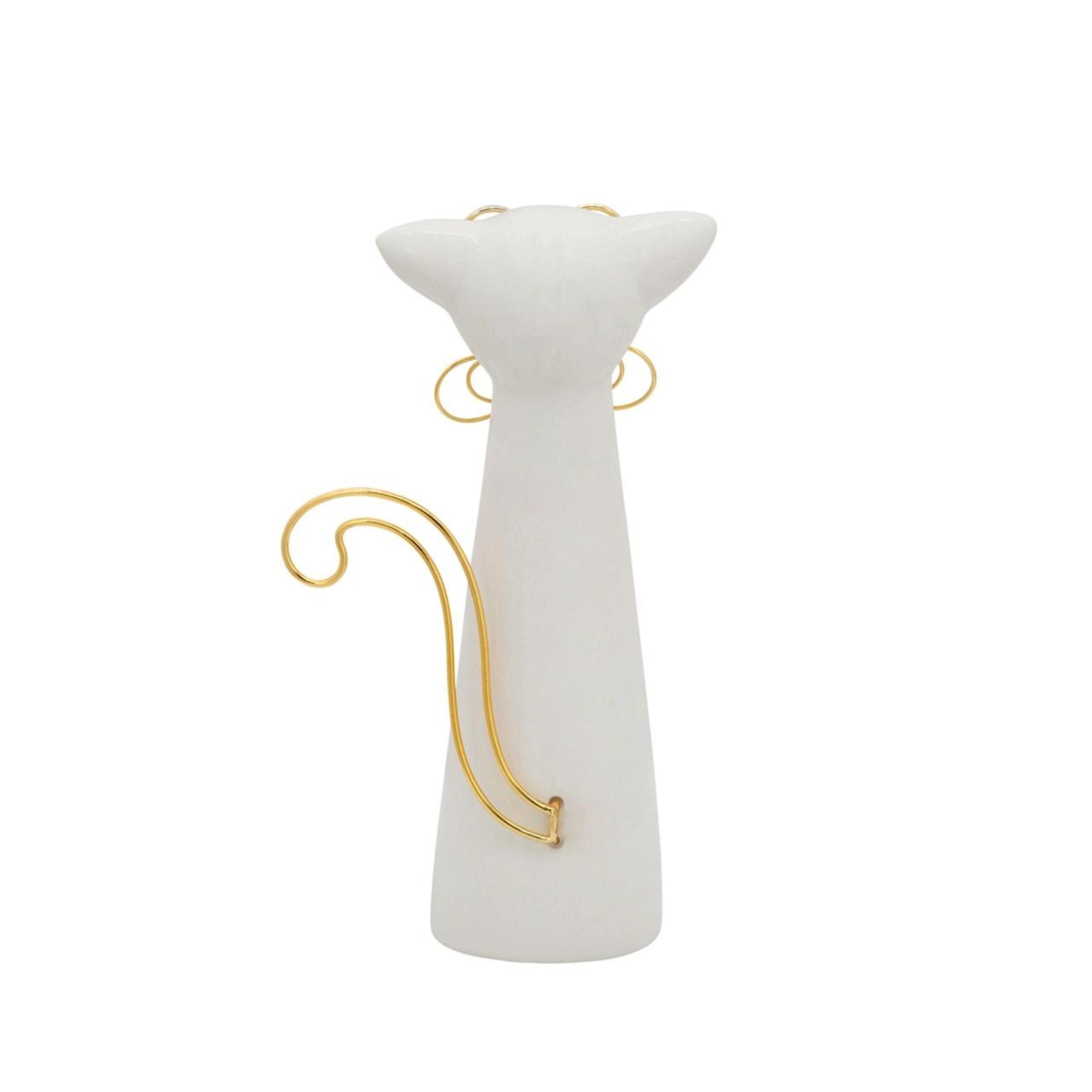Cat With Glasses Décor 17  Cm - White 15832-01 -  Home Decor Figurines - ebarza Furniture UAE | Shop Modern Furniture in Abu Dhabi & Dubai - مفروشات ايبازرا في الامارات | تسوق اثاث عصري وديكورات مميزة في دبي وابوظبي