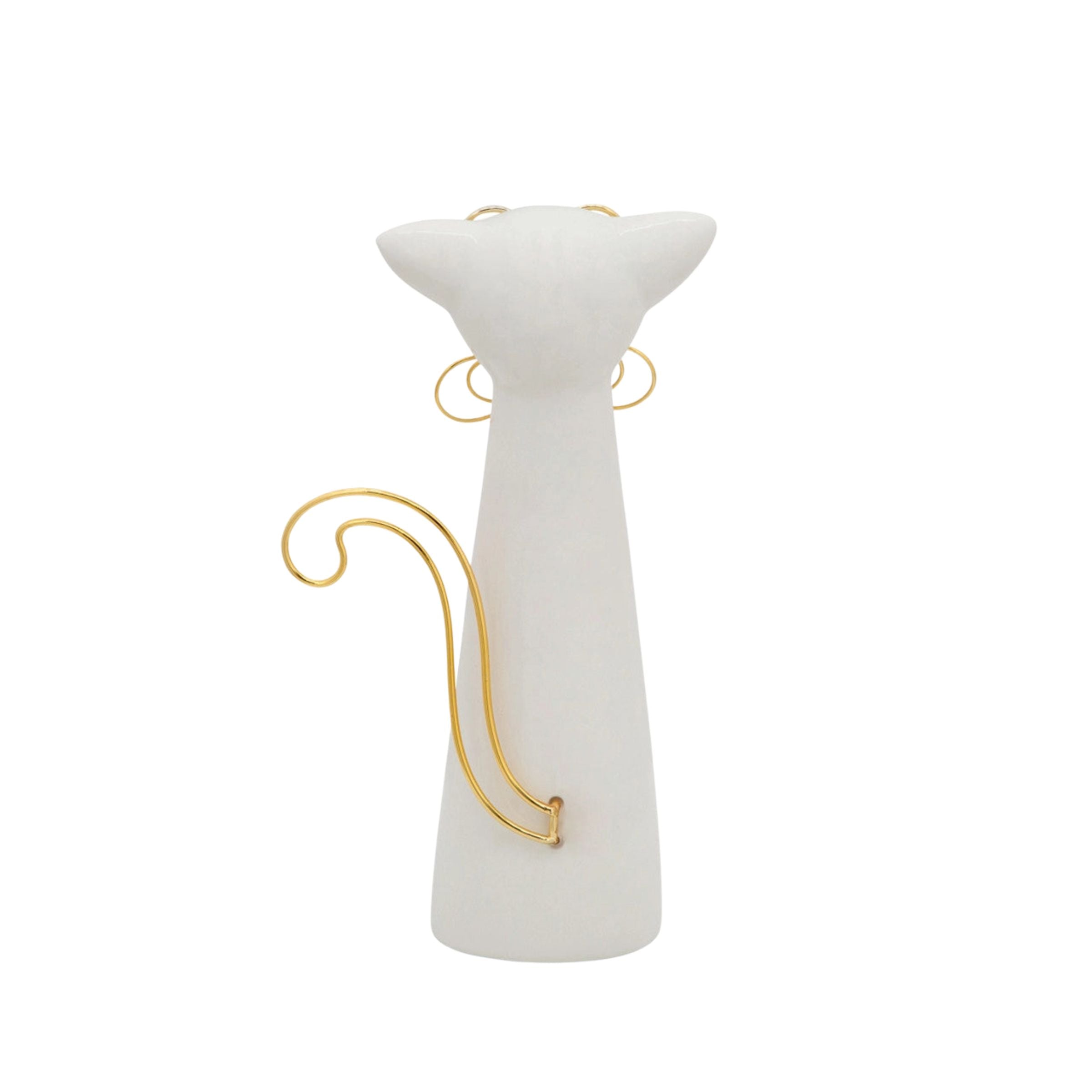 Cat With Glasses Decor 20 Cm - White 15832-02 -  Home Decor Figurines - ebarza Furniture UAE | Shop Modern Furniture in Abu Dhabi & Dubai - مفروشات ايبازرا في الامارات | تسوق اثاث عصري وديكورات مميزة في دبي وابوظبي