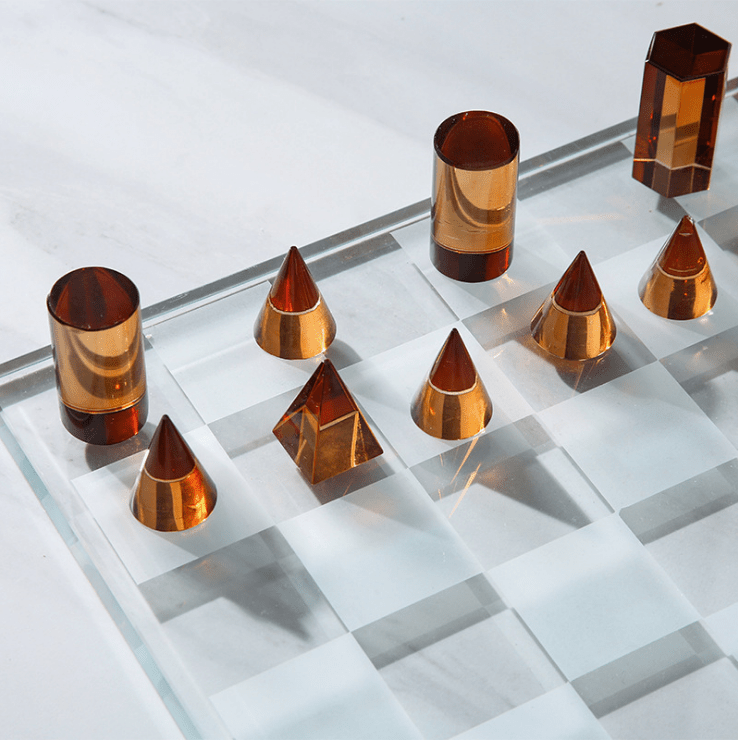 Chess Glass Decoration Fb-Sj2011 -  Home Decor Figurines - ebarza Furniture UAE | Shop Modern Furniture in Abu Dhabi & Dubai - مفروشات ايبازرا في الامارات | تسوق اثاث عصري وديكورات مميزة في دبي وابوظبي
