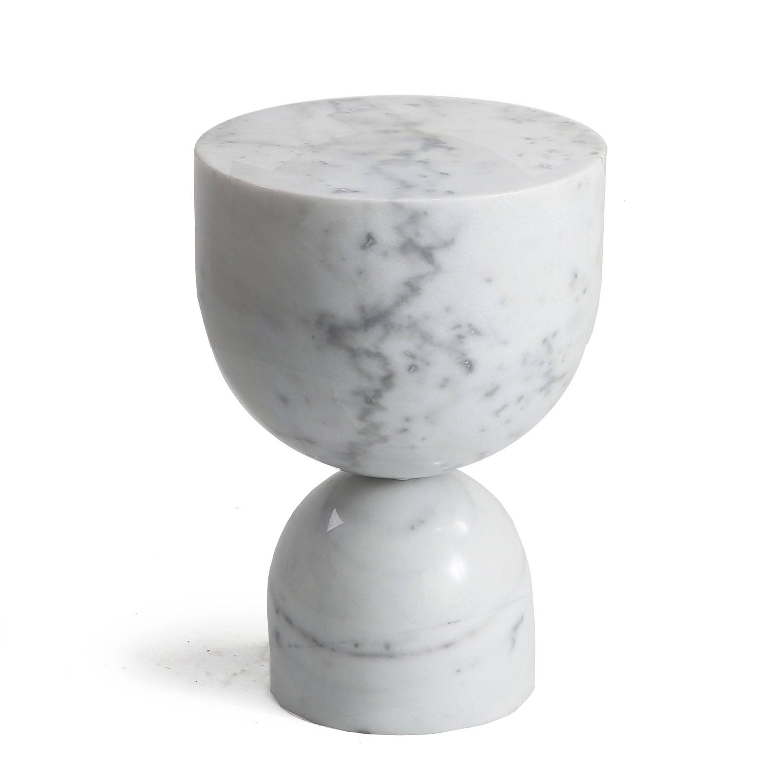 Chess Natural Marble Side Table St8687-30-We -  Side Tables - ebarza Furniture UAE | Shop Modern Furniture in Abu Dhabi & Dubai - مفروشات ايبازرا في الامارات | تسوق اثاث عصري وديكورات مميزة في دبي وابوظبي