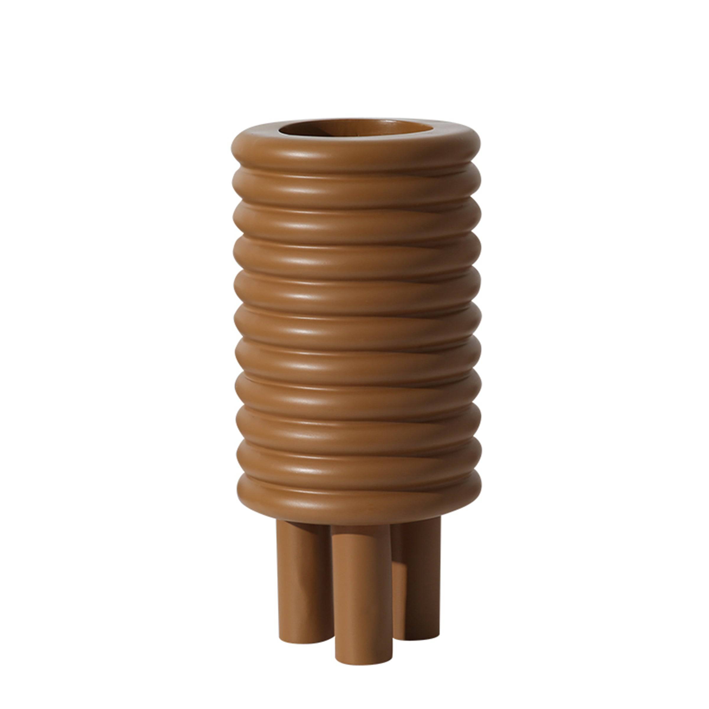 Circle Vase Brown Fc-Sz2174B -  Vases - ebarza Furniture UAE | Shop Modern Furniture in Abu Dhabi & Dubai - مفروشات ايبازرا في الامارات | تسوق اثاث عصري وديكورات مميزة في دبي وابوظبي