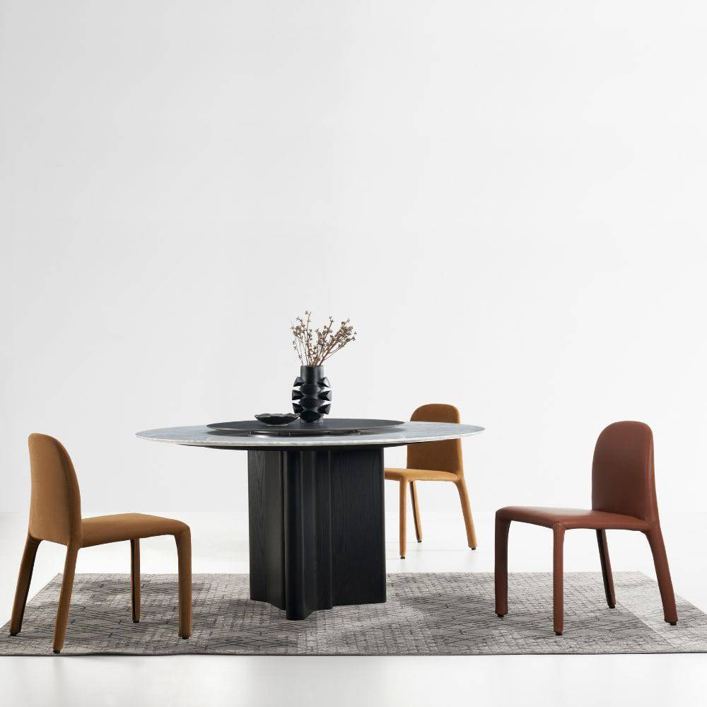 Clay Leather Dining Chair DC019 -  Chairs - ebarza Furniture UAE | Shop Modern Furniture in Abu Dhabi & Dubai - مفروشات ايبازرا في الامارات | تسوق اثاث عصري وديكورات مميزة في دبي وابوظبي