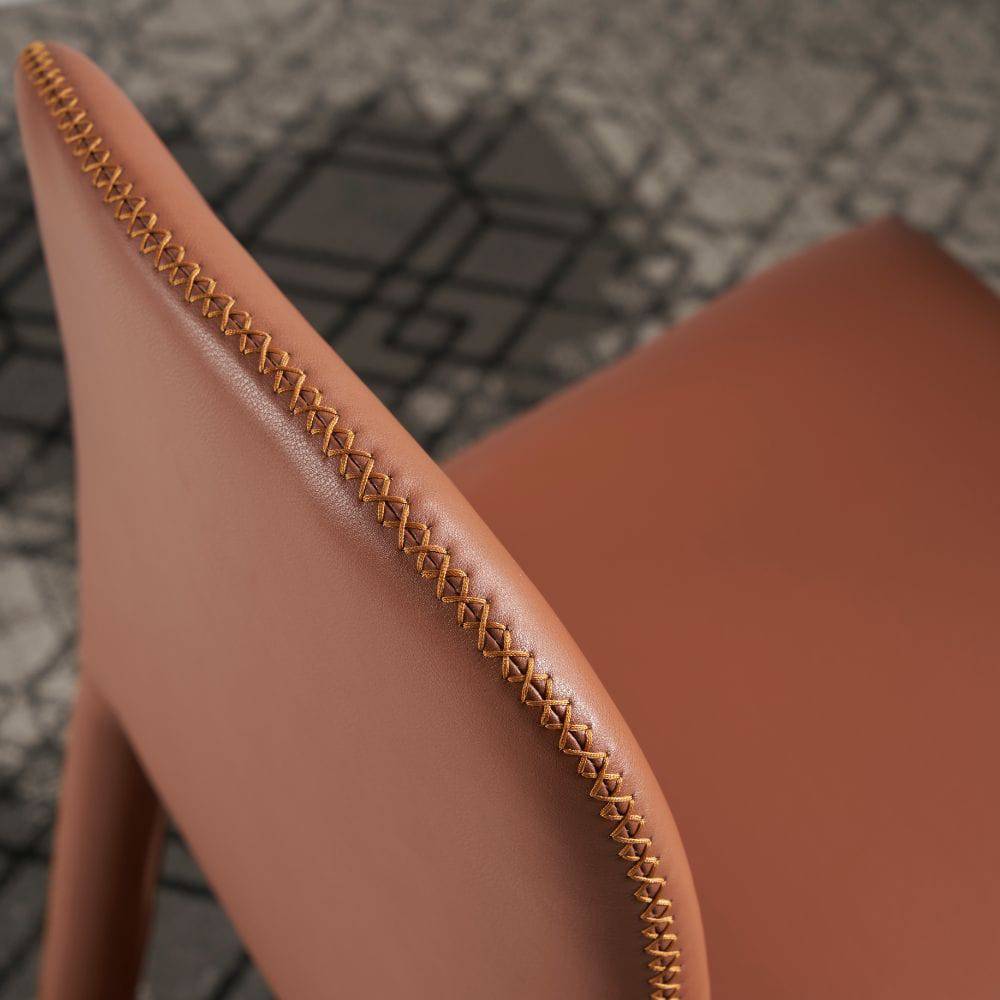 Clay Leather Dining Chair DC019 -  Chairs - ebarza Furniture UAE | Shop Modern Furniture in Abu Dhabi & Dubai - مفروشات ايبازرا في الامارات | تسوق اثاث عصري وديكورات مميزة في دبي وابوظبي