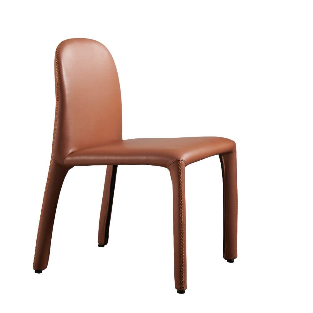 Clay Leather Dining Chair DC019 -  Chairs - ebarza Furniture UAE | Shop Modern Furniture in Abu Dhabi & Dubai - مفروشات ايبازرا في الامارات | تسوق اثاث عصري وديكورات مميزة في دبي وابوظبي