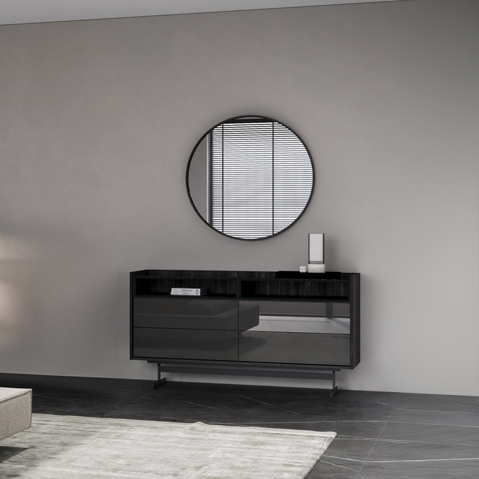 Display Item - Collection Grey Dresser And Mirror YLCG-DM-YAS -  DISPLAY ITEM - ebarza Furniture UAE | Shop Modern Furniture in Abu Dhabi & Dubai - مفروشات ايبازرا في الامارات | تسوق اثاث عصري وديكورات مميزة في دبي وابوظبي