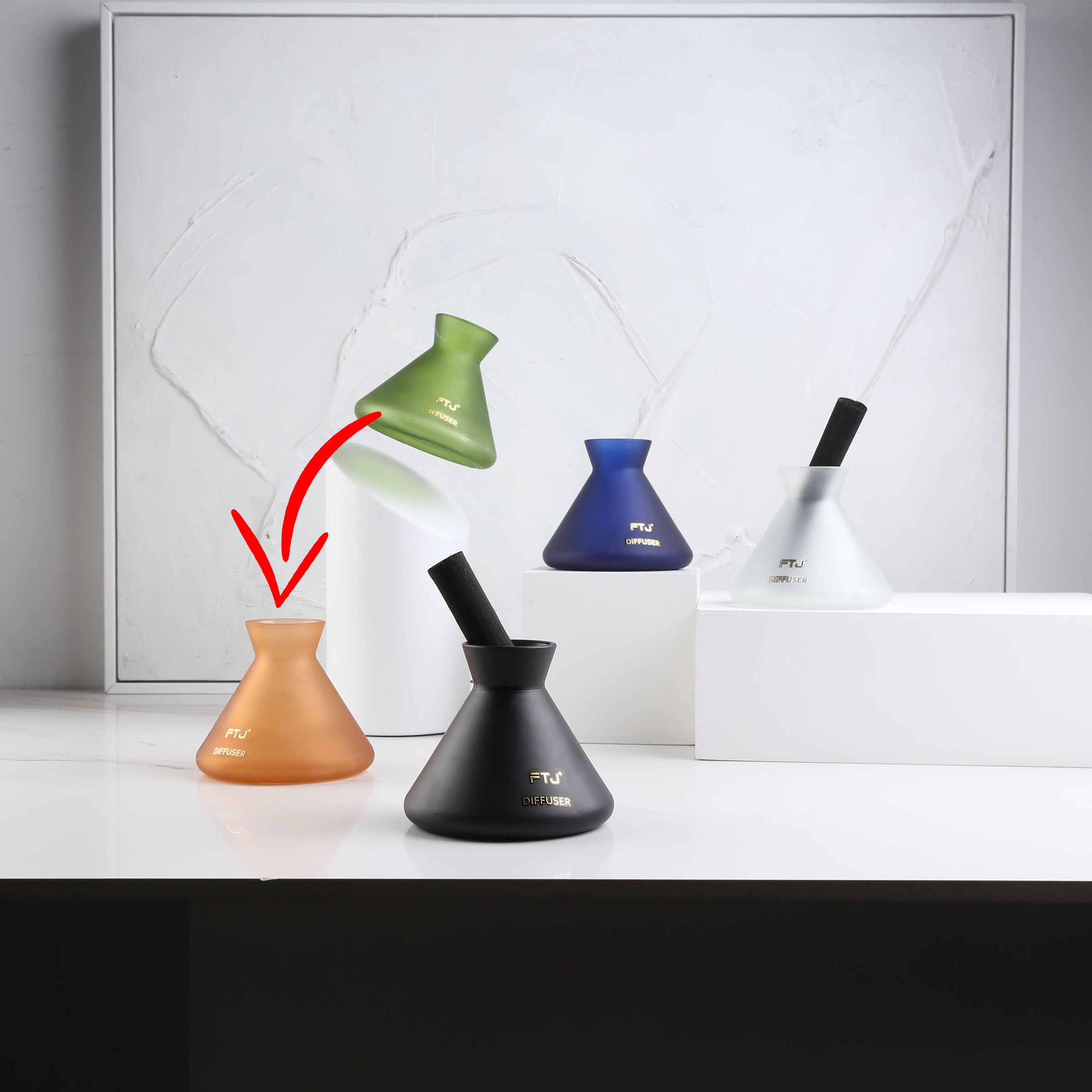 Colorful series- frosted orange FD-FTJ038 -  Stick Diffusers - ebarza Furniture UAE | Shop Modern Furniture in Abu Dhabi & Dubai - مفروشات ايبازرا في الامارات | تسوق اثاث عصري وديكورات مميزة في دبي وابوظبي