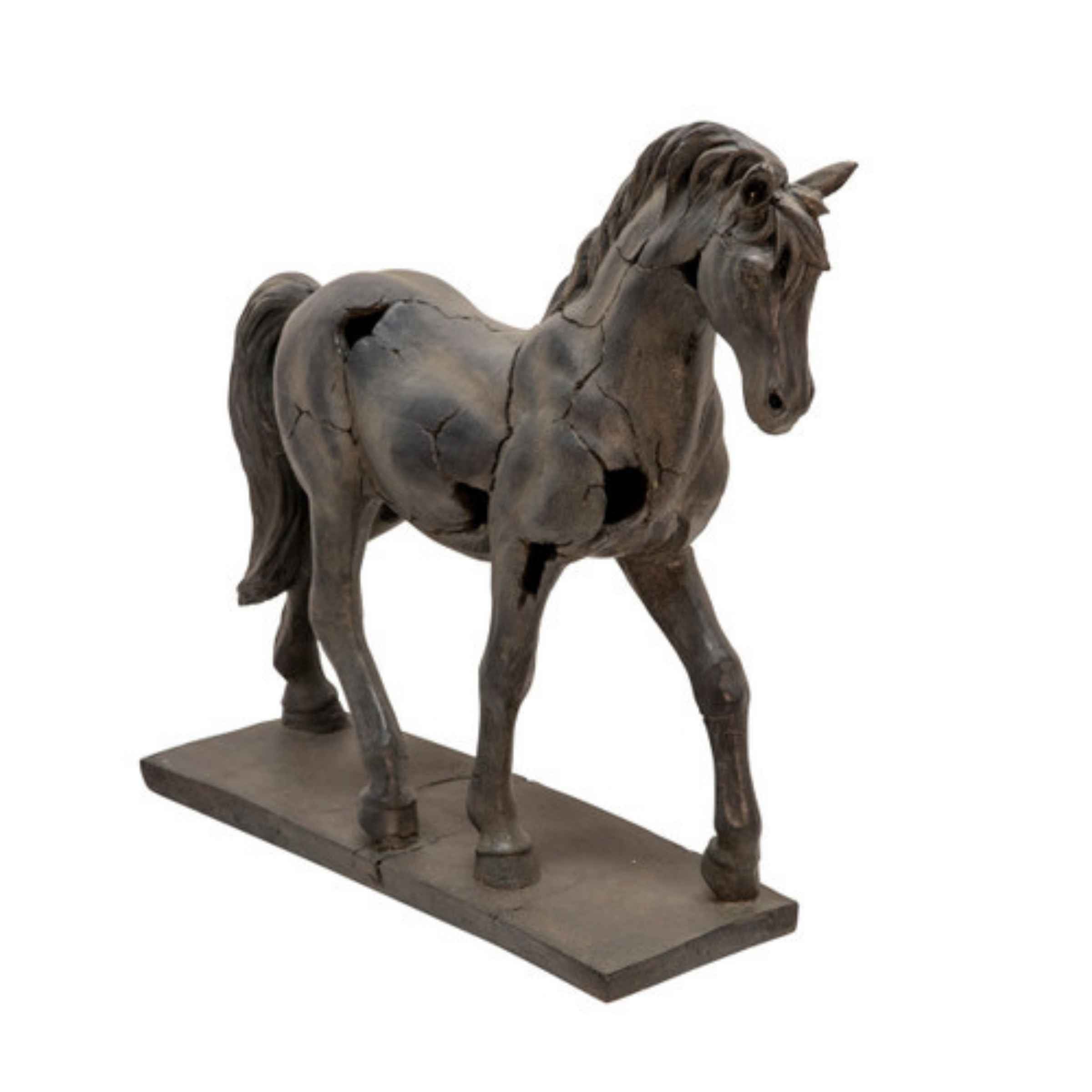 Cracked Horse Sculpture 13622-02 -  Home Decor Figurines - ebarza Furniture UAE | Shop Modern Furniture in Abu Dhabi & Dubai - مفروشات ايبازرا في الامارات | تسوق اثاث عصري وديكورات مميزة في دبي وابوظبي