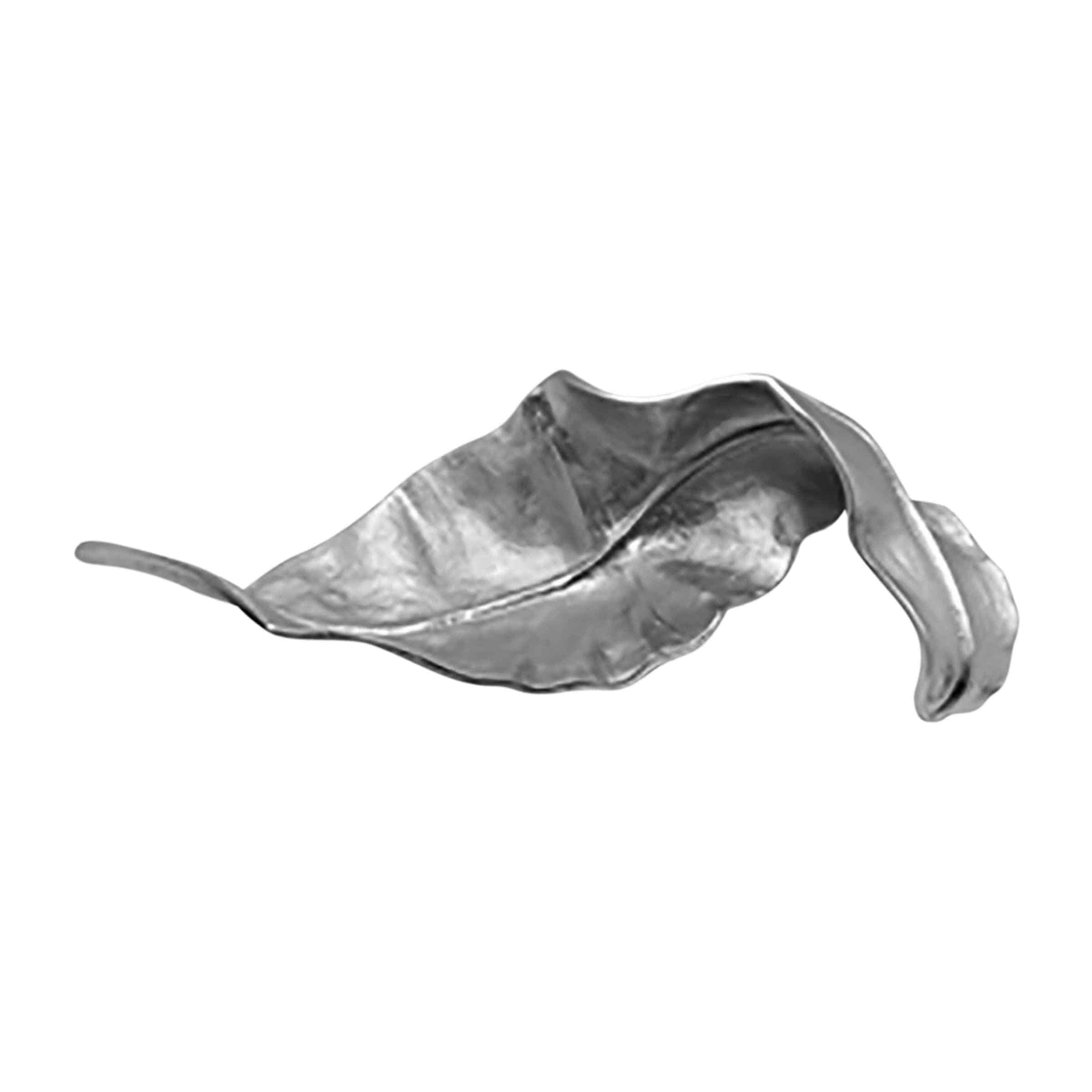 Curled Metal Leaf 55 Cm - Silver 16468-06 -  Home Decor Figurines - ebarza Furniture UAE | Shop Modern Furniture in Abu Dhabi & Dubai - مفروشات ايبازرا في الامارات | تسوق اثاث عصري وديكورات مميزة في دبي وابوظبي