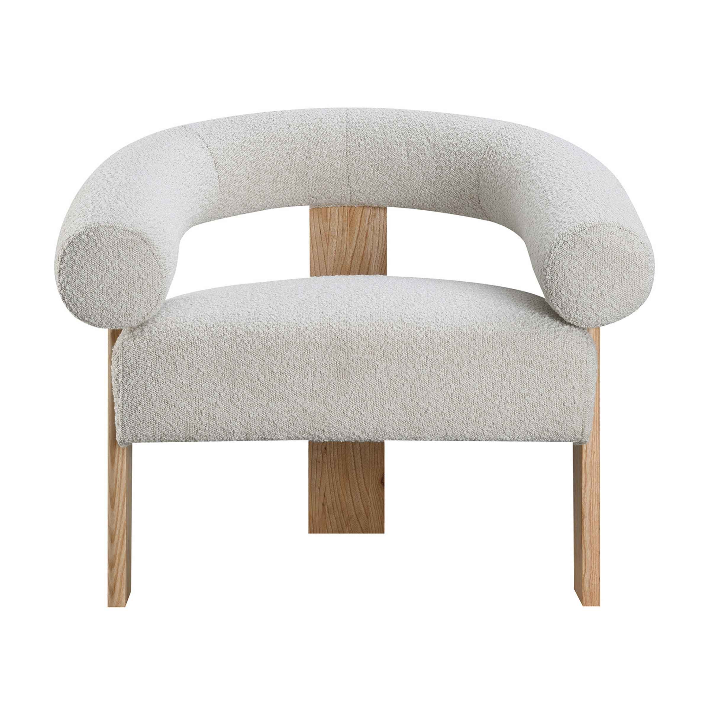 Curved Back Wishbone Chair With Brown On Oak Legs - Iv 17043-01 -  Armchairs - ebarza Furniture UAE | Shop Modern Furniture in Abu Dhabi & Dubai - مفروشات ايبازرا في الامارات | تسوق اثاث عصري وديكورات مميزة في دبي وابوظبي