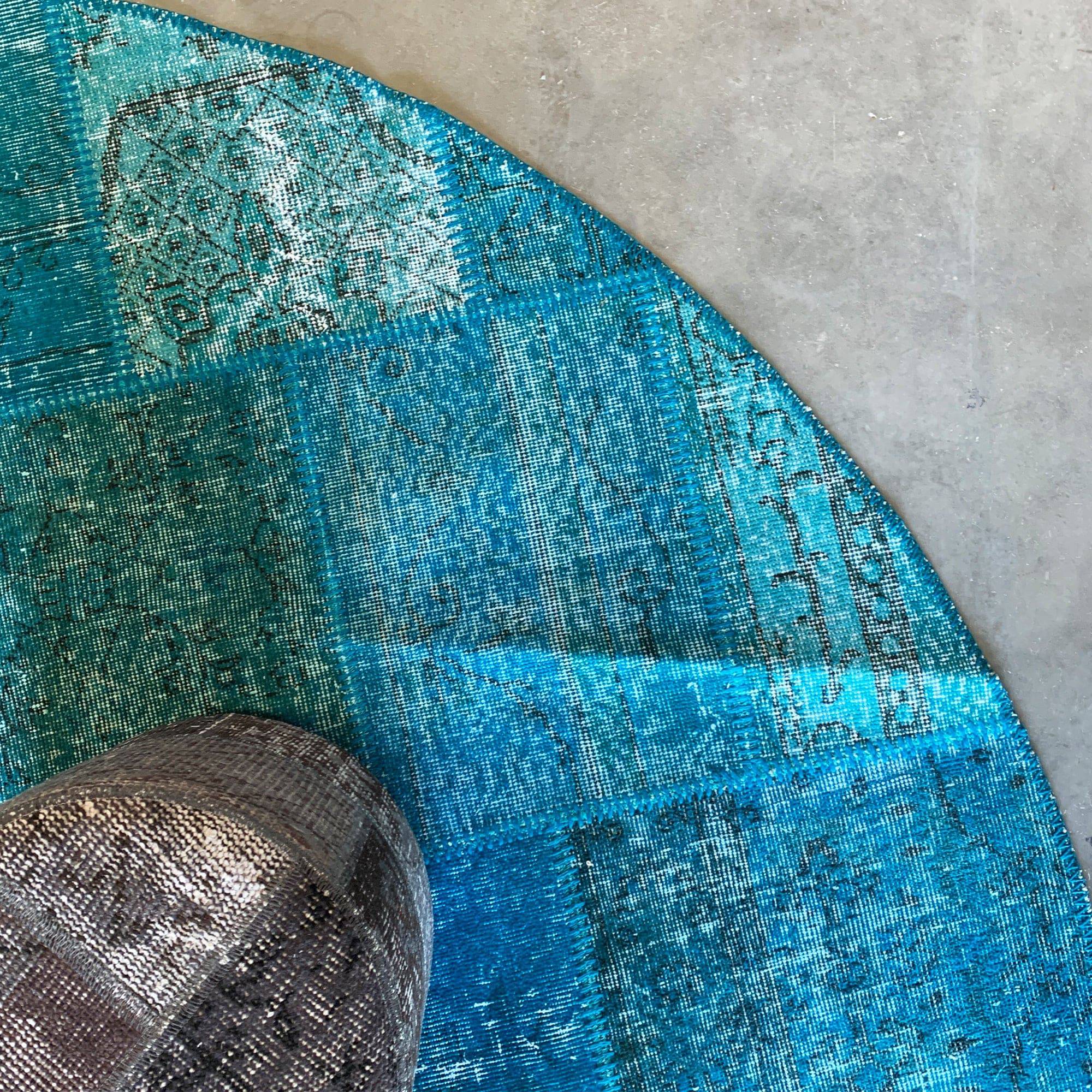 D 250Cm Hali X-Bursa Handmade Over Dyed Round  Pw113 -  Rugs - ebarza Furniture UAE | Shop Modern Furniture in Abu Dhabi & Dubai - مفروشات ايبازرا في الامارات | تسوق اثاث عصري وديكورات مميزة في دبي وابوظبي