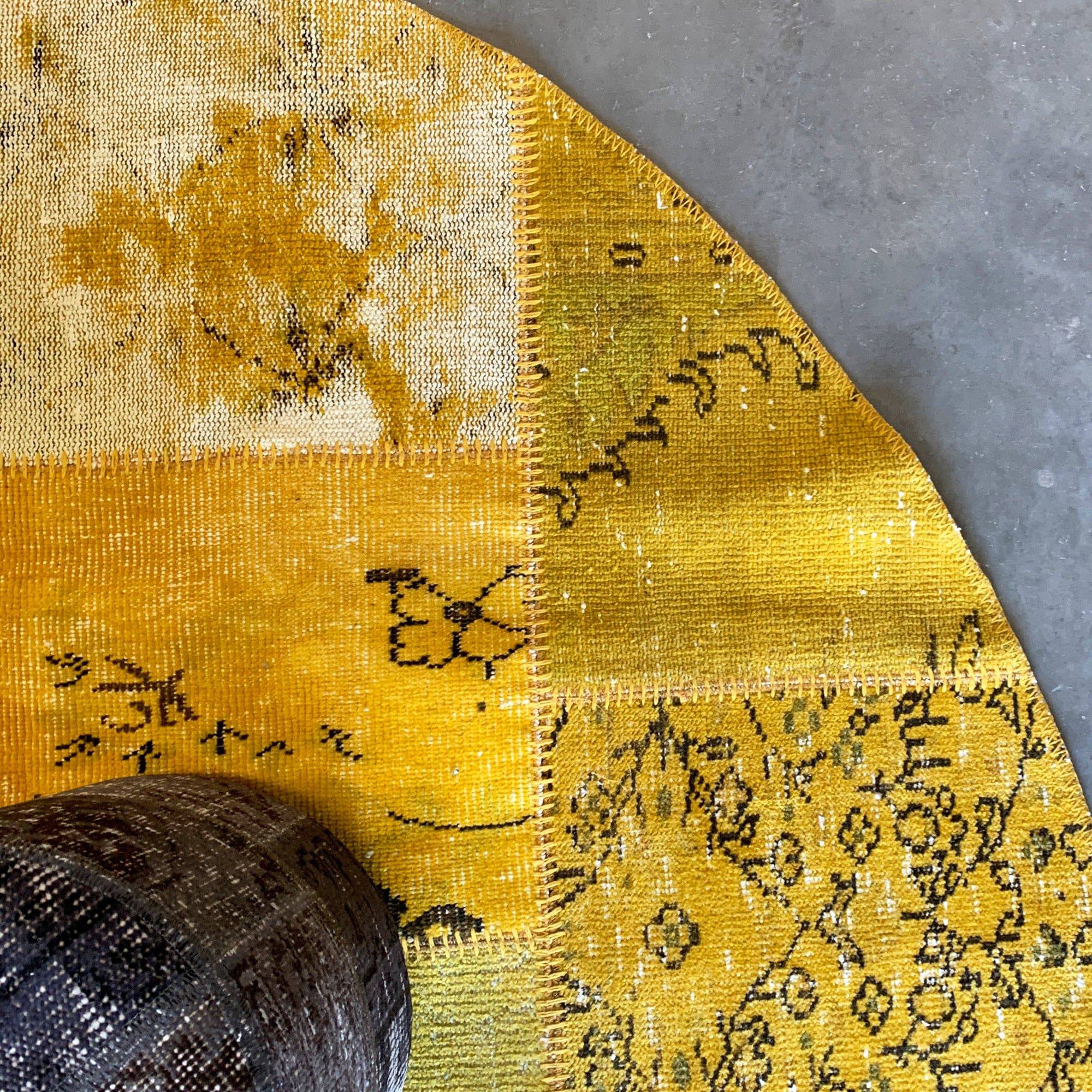 D 250Cm Hali X-Bursa Handmade Over Dyed Round Rug Pw112 -  Rugs - ebarza Furniture UAE | Shop Modern Furniture in Abu Dhabi & Dubai - مفروشات ايبازرا في الامارات | تسوق اثاث عصري وديكورات مميزة في دبي وابوظبي