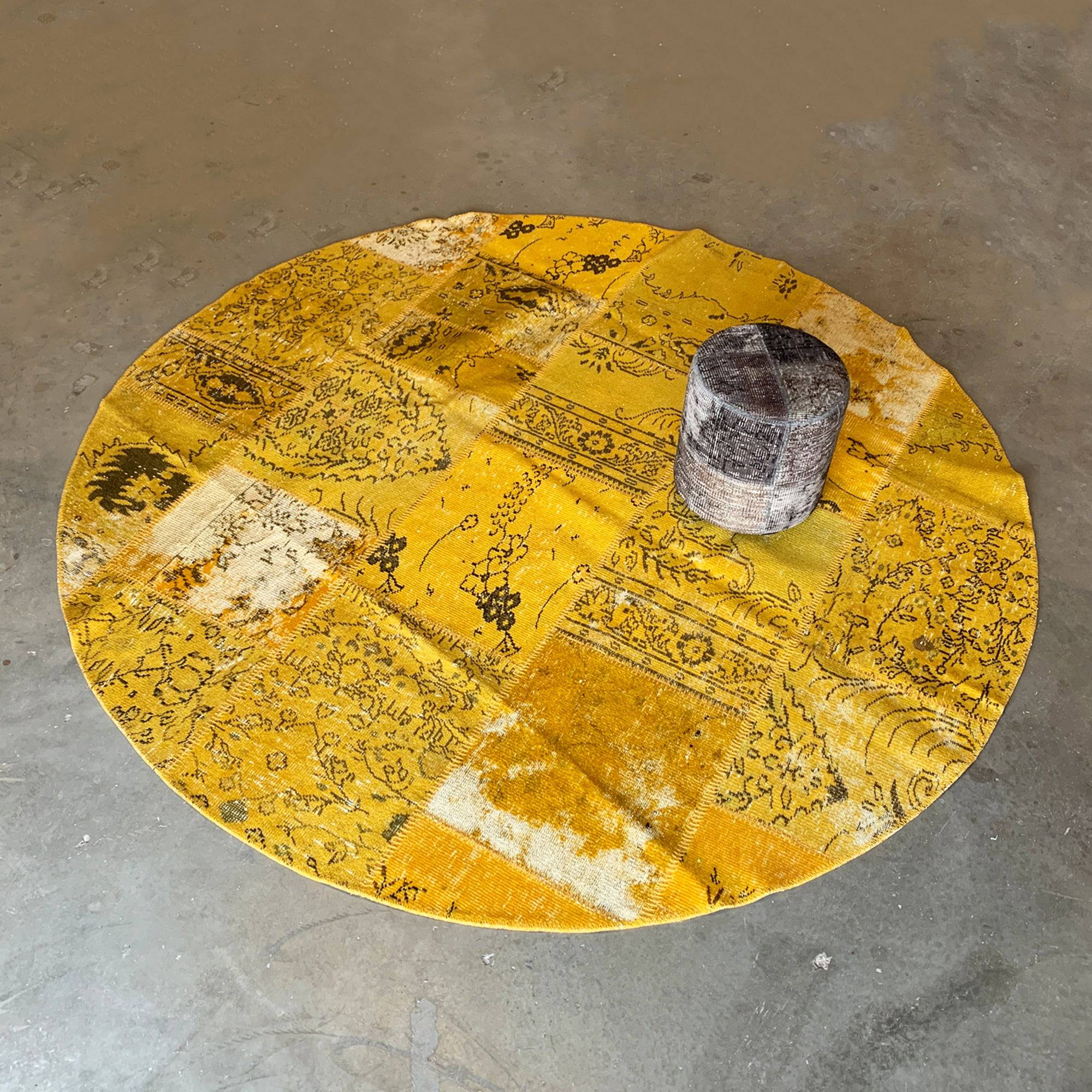 D 250Cm Hali X-Bursa Handmade Over Dyed Round Rug Pw112 -  Rugs - ebarza Furniture UAE | Shop Modern Furniture in Abu Dhabi & Dubai - مفروشات ايبازرا في الامارات | تسوق اثاث عصري وديكورات مميزة في دبي وابوظبي