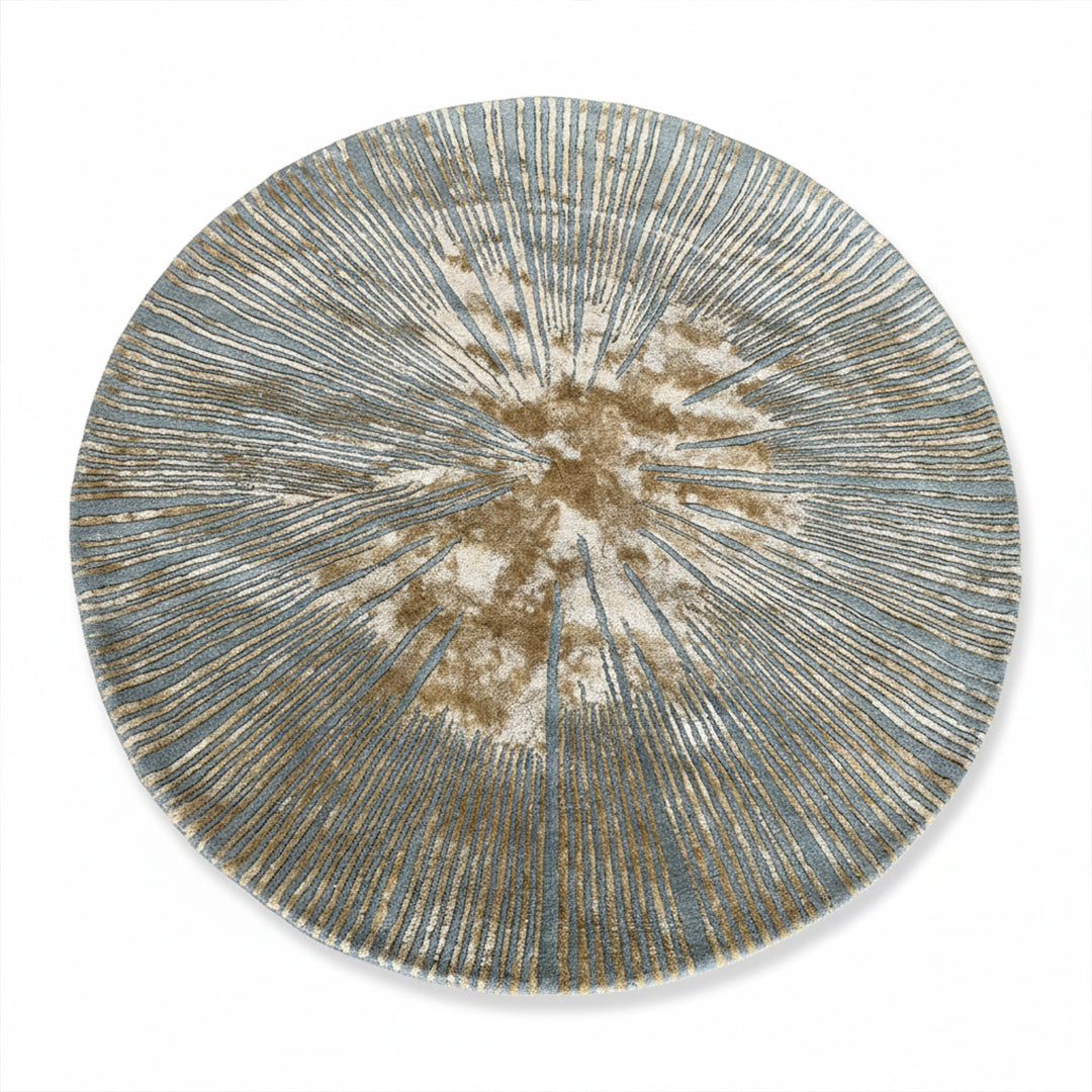 D150 Cm Handmade Wool Rug Jh-20735 Round -  Rugs - ebarza Furniture UAE | Shop Modern Furniture in Abu Dhabi & Dubai - مفروشات ايبازرا في الامارات | تسوق اثاث عصري وديكورات مميزة في دبي وابوظبي