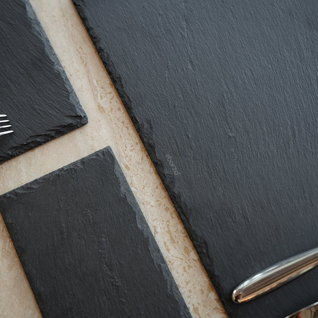 Slate Serving Board Rough Chipped Edges 36x25cm - CKPL3625B -  Trays - ebarza Furniture UAE | Shop Modern Furniture in Abu Dhabi & Dubai - مفروشات ايبازرا في الامارات | تسوق اثاث عصري وديكورات مميزة في دبي وابوظبي