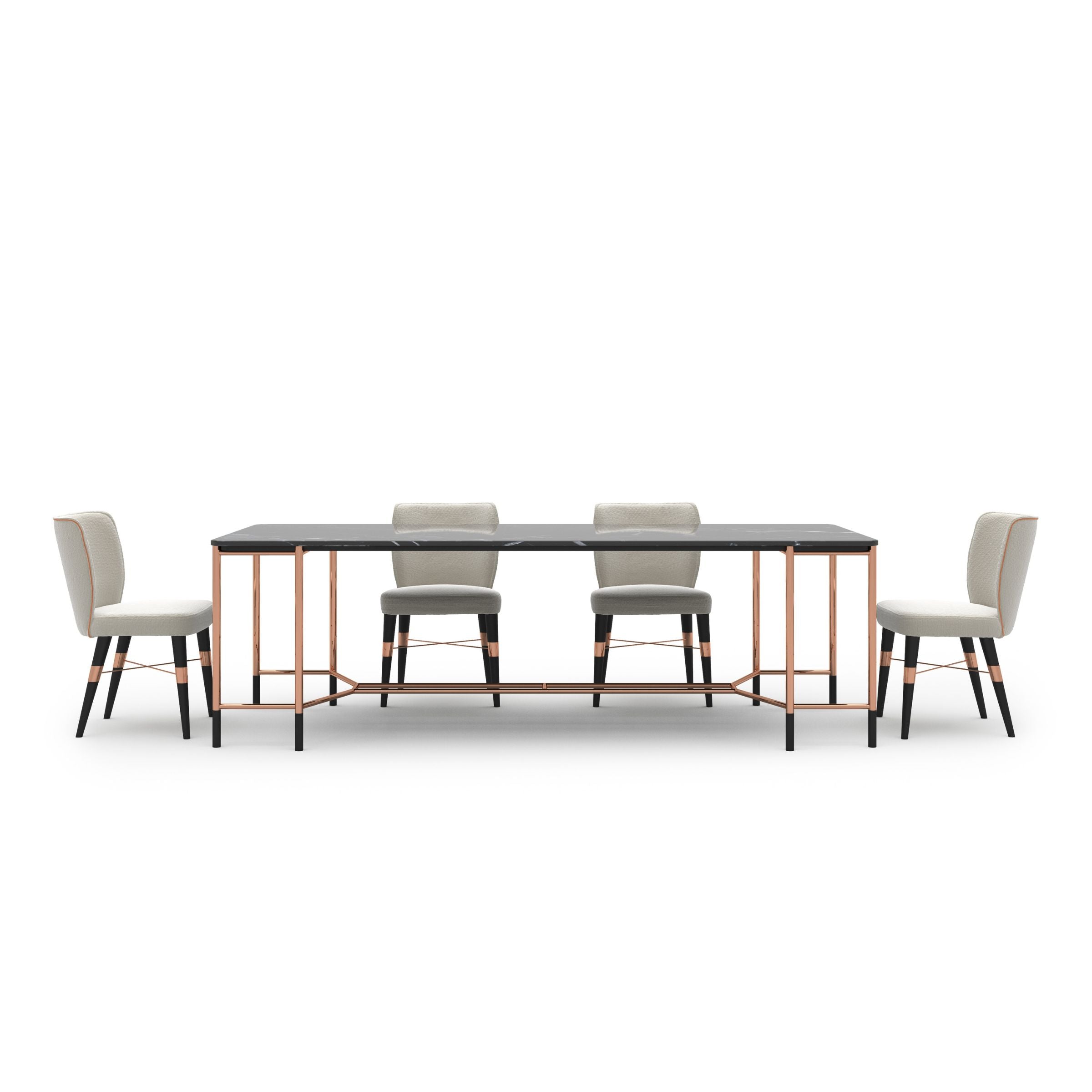 Display Item - Dali Natural Marble Dining Table Dali-240 Nakheel -  DISPLAY ITEM - ebarza Furniture UAE | Shop Modern Furniture in Abu Dhabi & Dubai - مفروشات ايبازرا في الامارات | تسوق اثاث عصري وديكورات مميزة في دبي وابوظبي