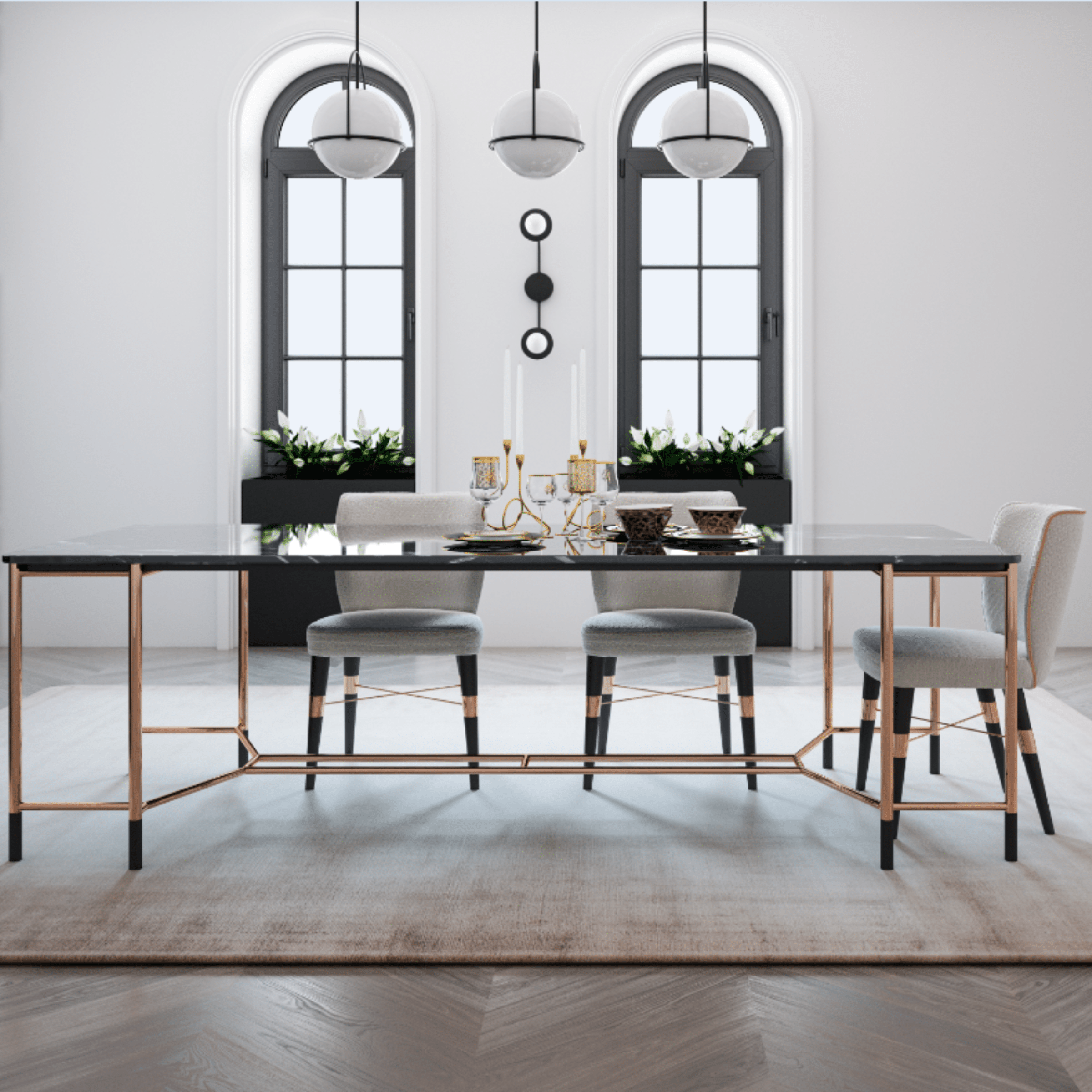 Display Item - Dali Natural Marble Dining Table Dali-240 Nakheel -  DISPLAY ITEM - ebarza Furniture UAE | Shop Modern Furniture in Abu Dhabi & Dubai - مفروشات ايبازرا في الامارات | تسوق اثاث عصري وديكورات مميزة في دبي وابوظبي