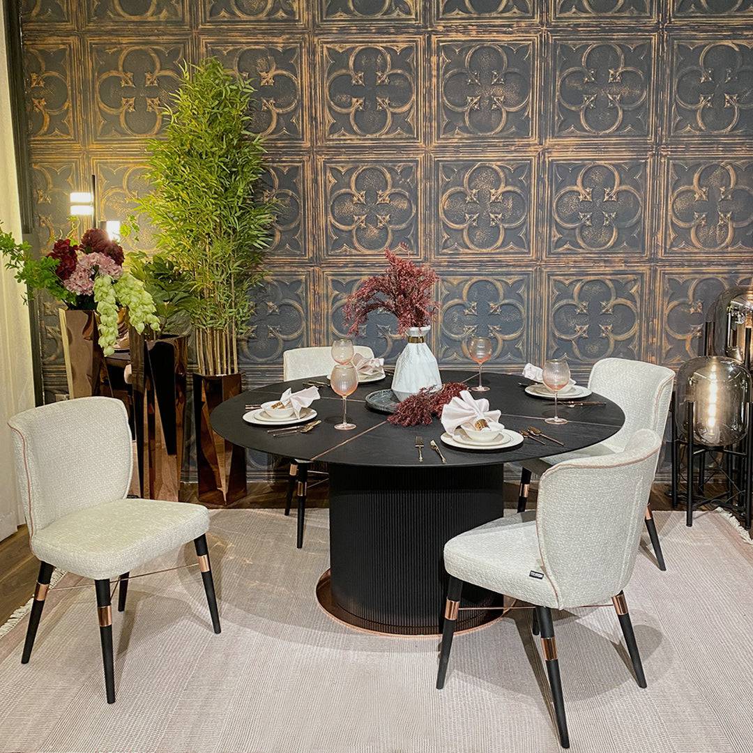 Dali Round Dining Table Dali-D160 -  Dining Tables - ebarza Furniture UAE | Shop Modern Furniture in Abu Dhabi & Dubai - مفروشات ايبازرا في الامارات | تسوق اثاث عصري وديكورات مميزة في دبي وابوظبي