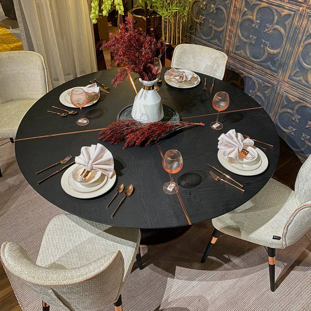 Dali Round Dining Table Dali-D160 -  Dining Tables - ebarza Furniture UAE | Shop Modern Furniture in Abu Dhabi & Dubai - مفروشات ايبازرا في الامارات | تسوق اثاث عصري وديكورات مميزة في دبي وابوظبي