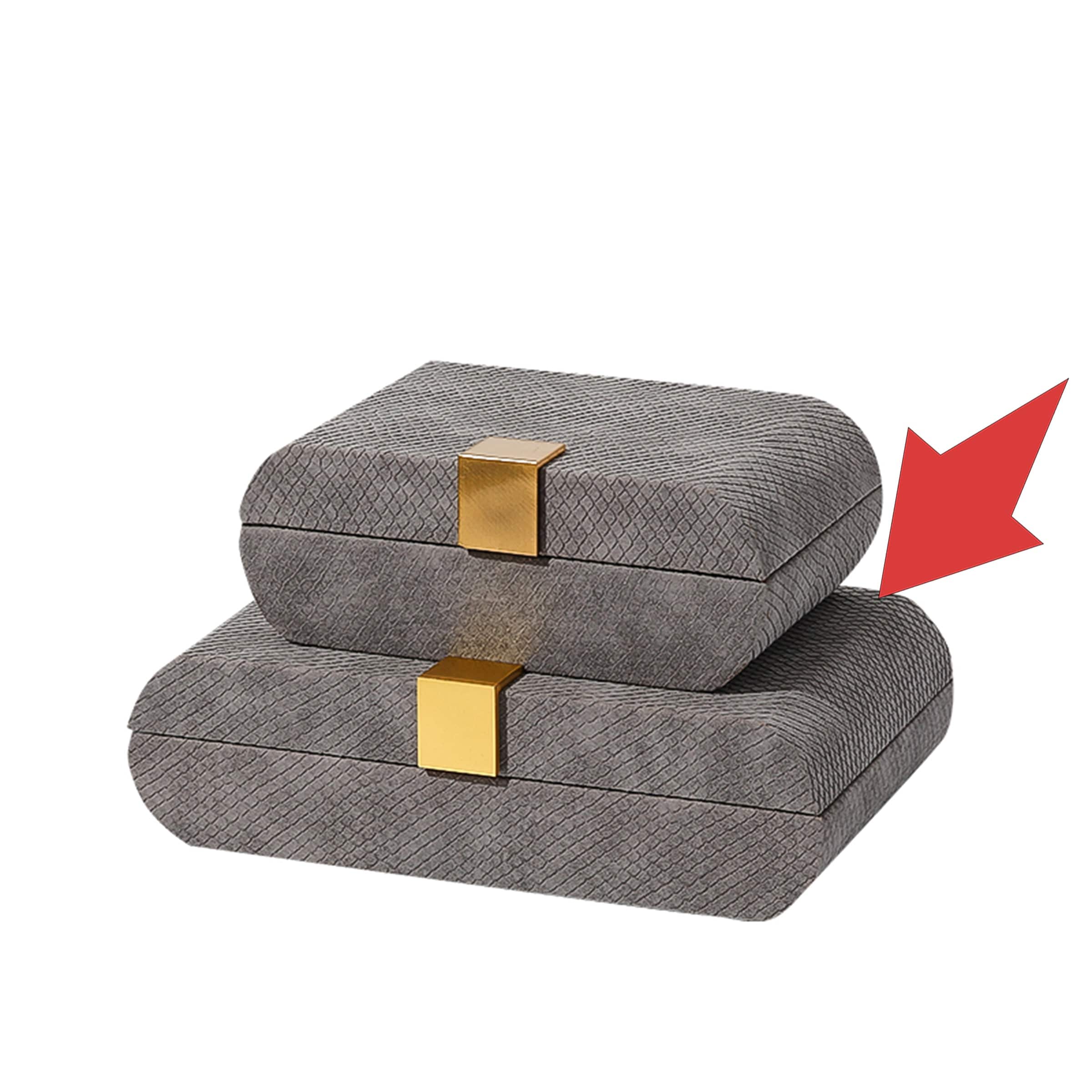 Dark Grey Scaled Circular Box-A Fb-Pg2125A -  Decorative Boxes - ebarza Furniture UAE | Shop Modern Furniture in Abu Dhabi & Dubai - مفروشات ايبازرا في الامارات | تسوق اثاث عصري وديكورات مميزة في دبي وابوظبي