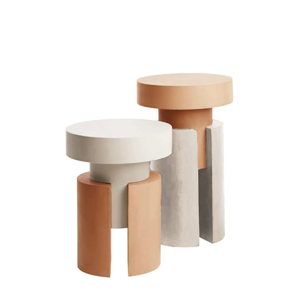 OAK WOOD and BENT WOOD Side Table MLL- CUS18 -  Side Tables - ebarza Furniture UAE | Shop Modern Furniture in Abu Dhabi & Dubai - مفروشات ايبازرا في الامارات | تسوق اثاث عصري وديكورات مميزة في دبي وابوظبي