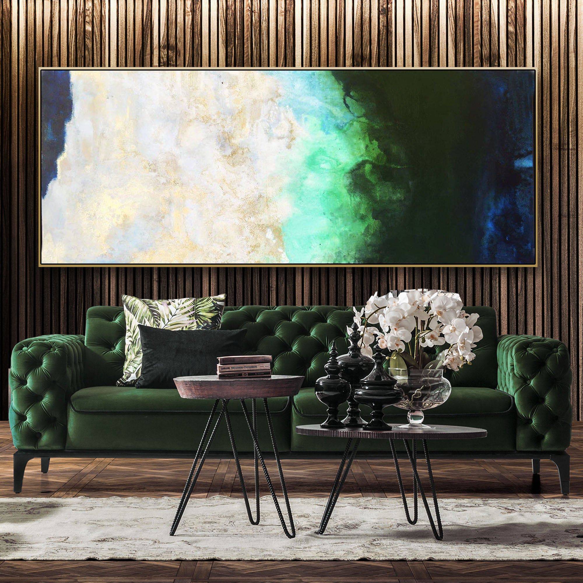 Deep Coast Hand Painted Art Painting With Frame 200X80 Cm Soap0057 -  Paintings - ebarza Furniture UAE | Shop Modern Furniture in Abu Dhabi & Dubai - مفروشات ايبازرا في الامارات | تسوق اثاث عصري وديكورات مميزة في دبي وابوظبي