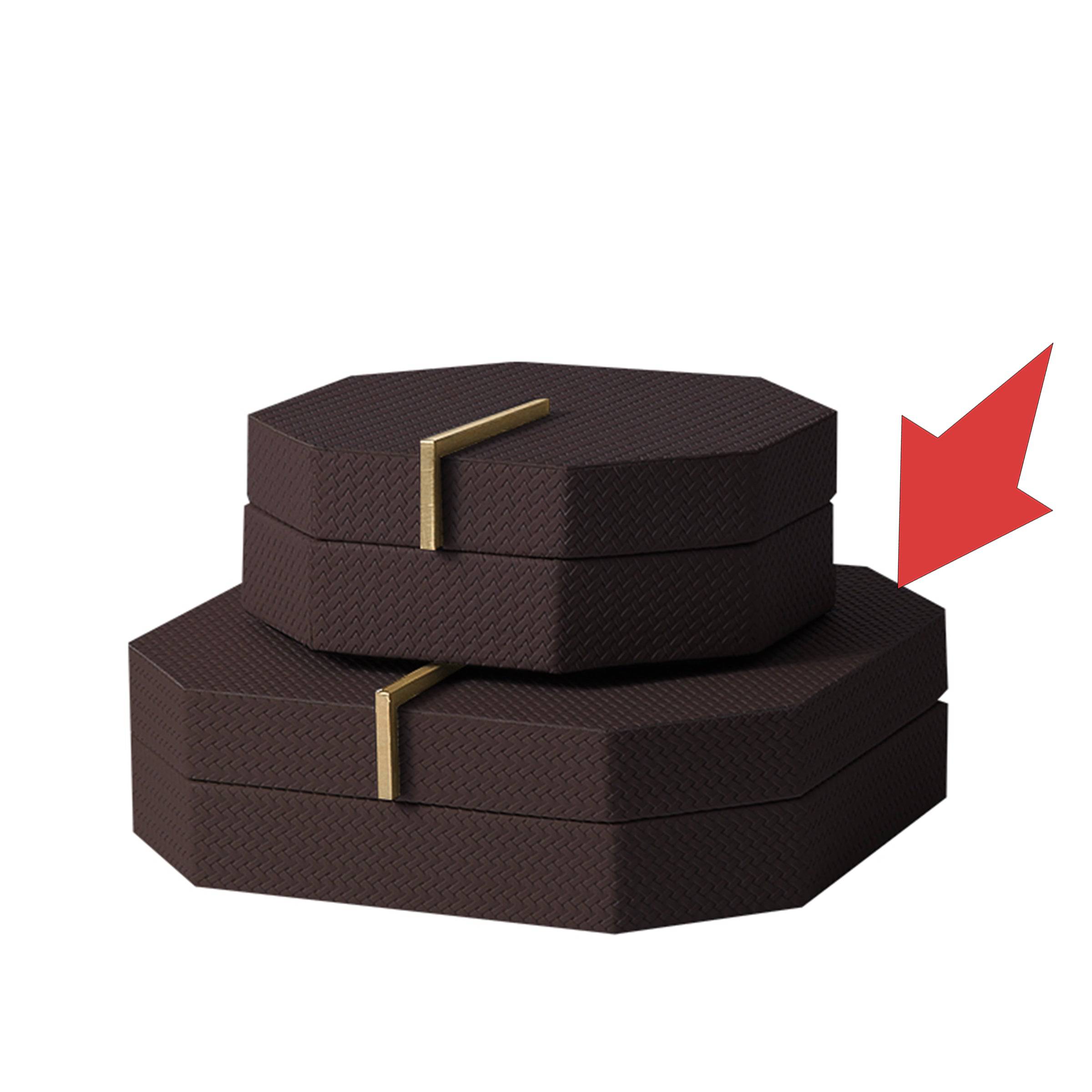 Deep Coffee Eight-Sided Box -A Fb-Pg2119A -  Decorative Boxes - ebarza Furniture UAE | Shop Modern Furniture in Abu Dhabi & Dubai - مفروشات ايبازرا في الامارات | تسوق اثاث عصري وديكورات مميزة في دبي وابوظبي
