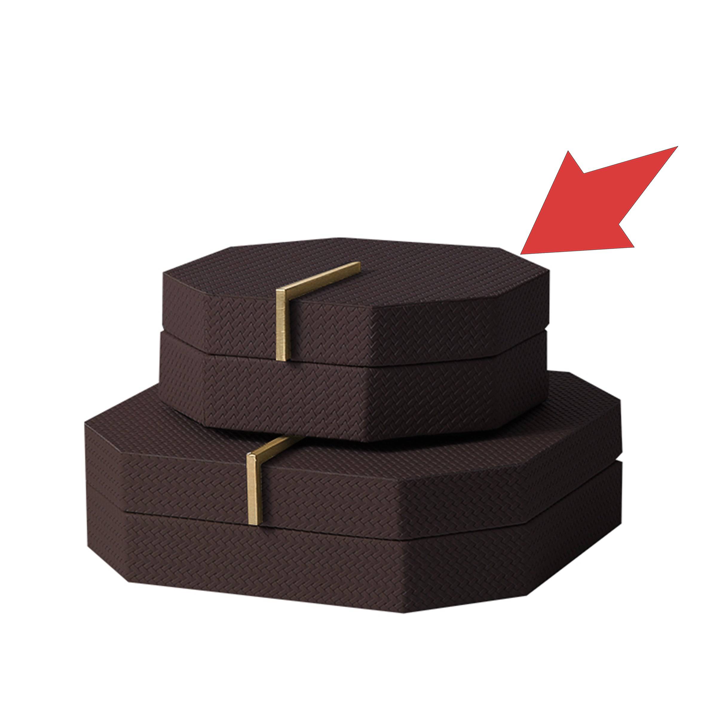 Deep Coffee Eight-Sided Box -B Fb-Pg2119B -  Decorative Boxes - ebarza Furniture UAE | Shop Modern Furniture in Abu Dhabi & Dubai - مفروشات ايبازرا في الامارات | تسوق اثاث عصري وديكورات مميزة في دبي وابوظبي