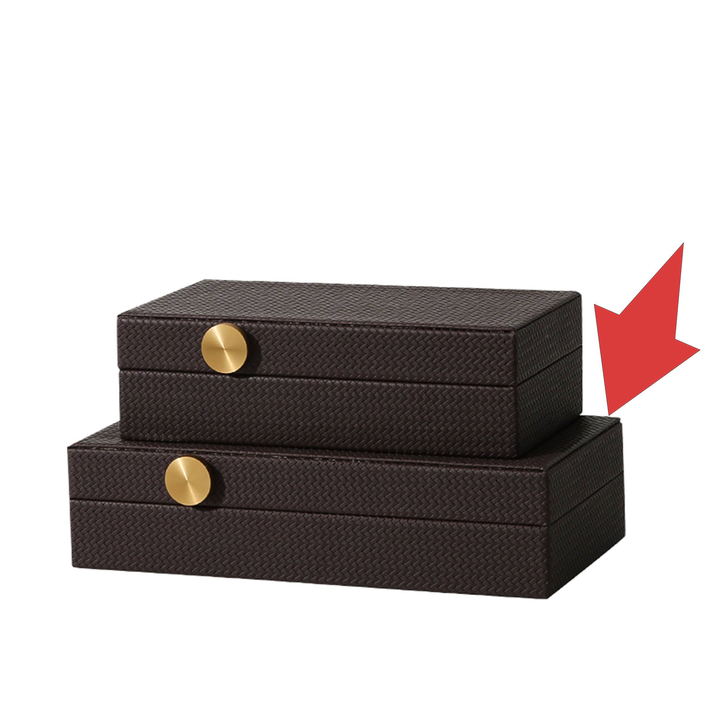 Deep Coffee Round Button Weave Pattern Box-A Fb-Pg2122A -  Decorative Boxes - ebarza Furniture UAE | Shop Modern Furniture in Abu Dhabi & Dubai - مفروشات ايبازرا في الامارات | تسوق اثاث عصري وديكورات مميزة في دبي وابوظبي