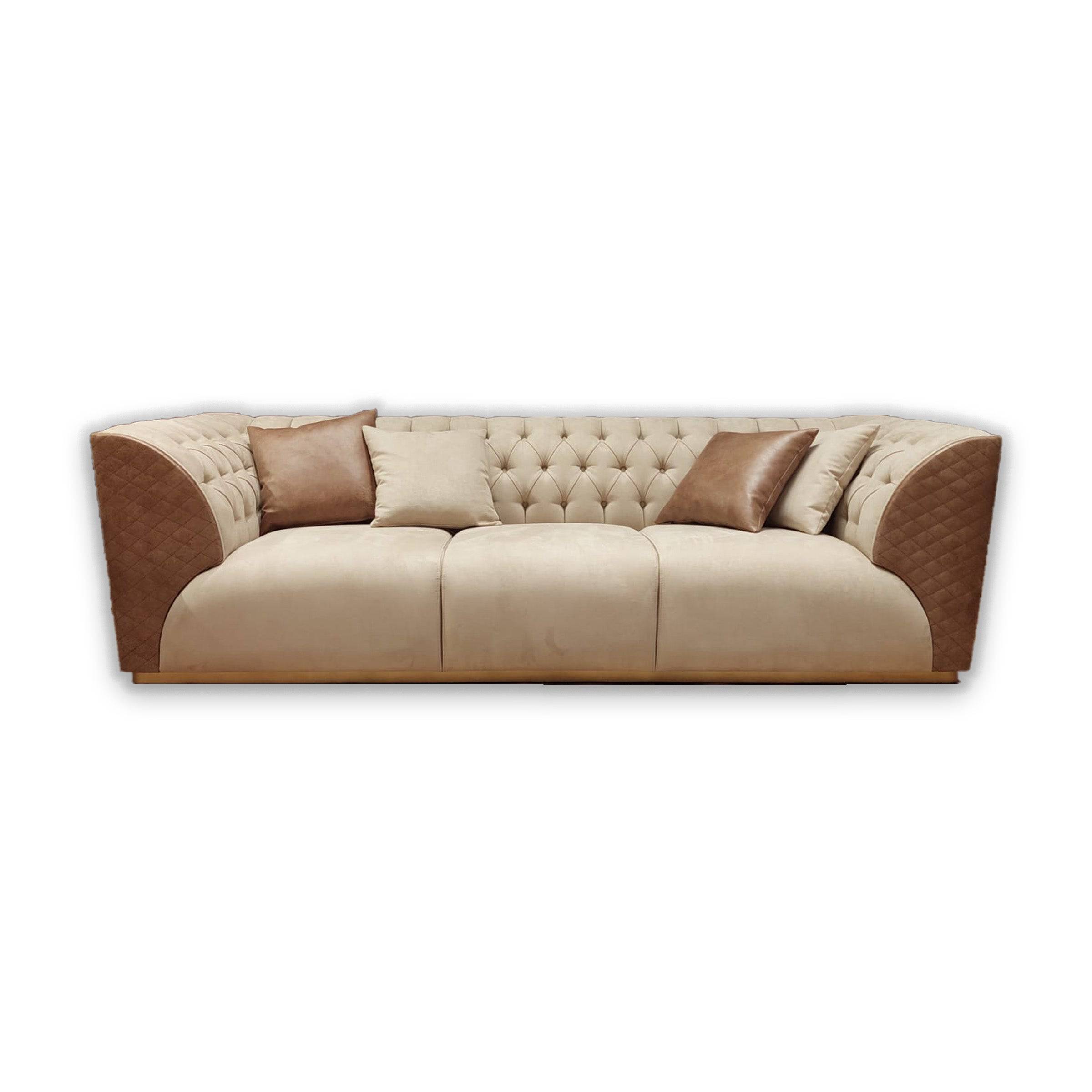 Delfina 3 Seater Sofa Delf-3S(Light Brown) -  Sofas - ebarza Furniture UAE | Shop Modern Furniture in Abu Dhabi & Dubai - مفروشات ايبازرا في الامارات | تسوق اثاث عصري وديكورات مميزة في دبي وابوظبي