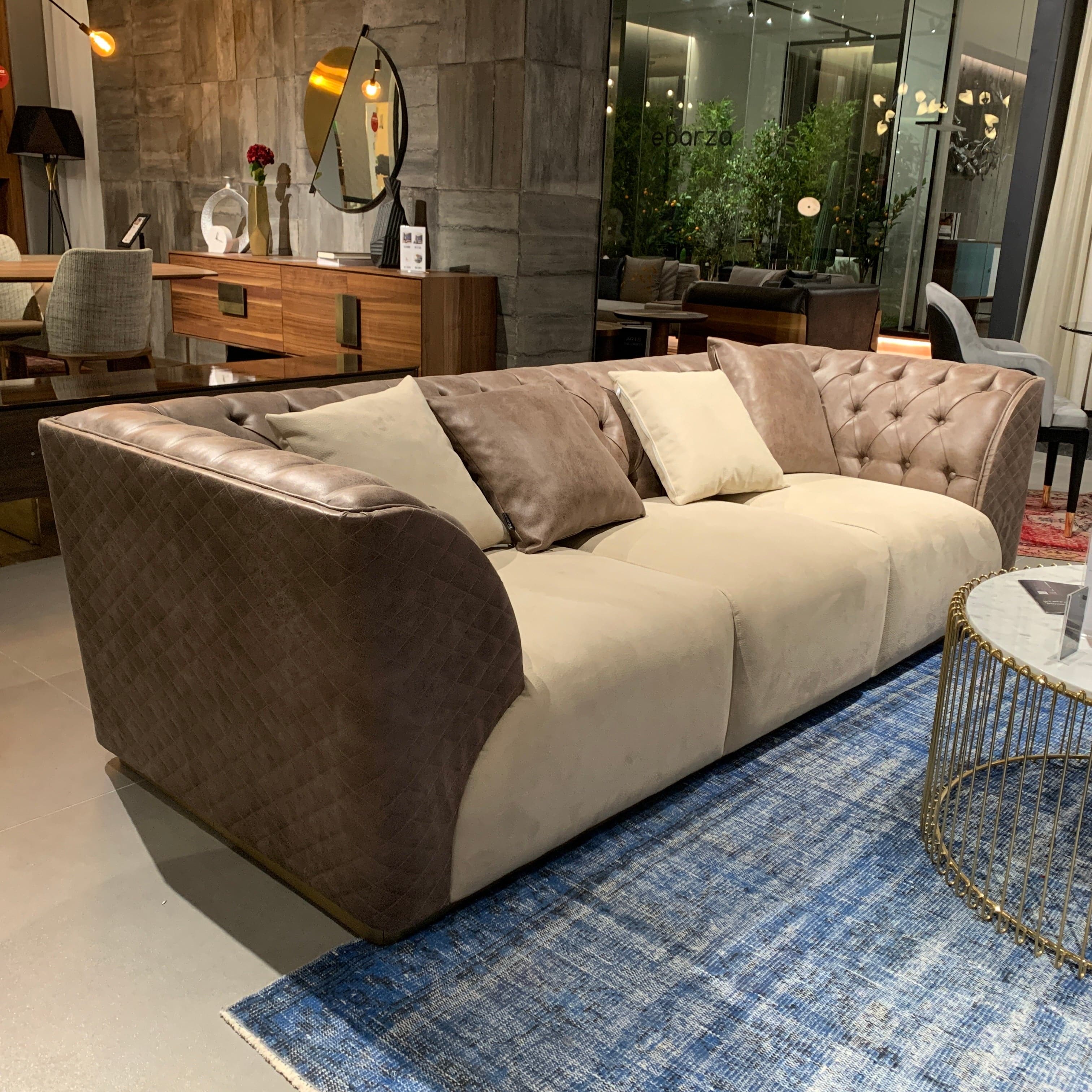 Delfina 3 Seater Sofa Delf-3Sv2(Dark Brown) -  Sofas - ebarza Furniture UAE | Shop Modern Furniture in Abu Dhabi & Dubai - مفروشات ايبازرا في الامارات | تسوق اثاث عصري وديكورات مميزة في دبي وابوظبي