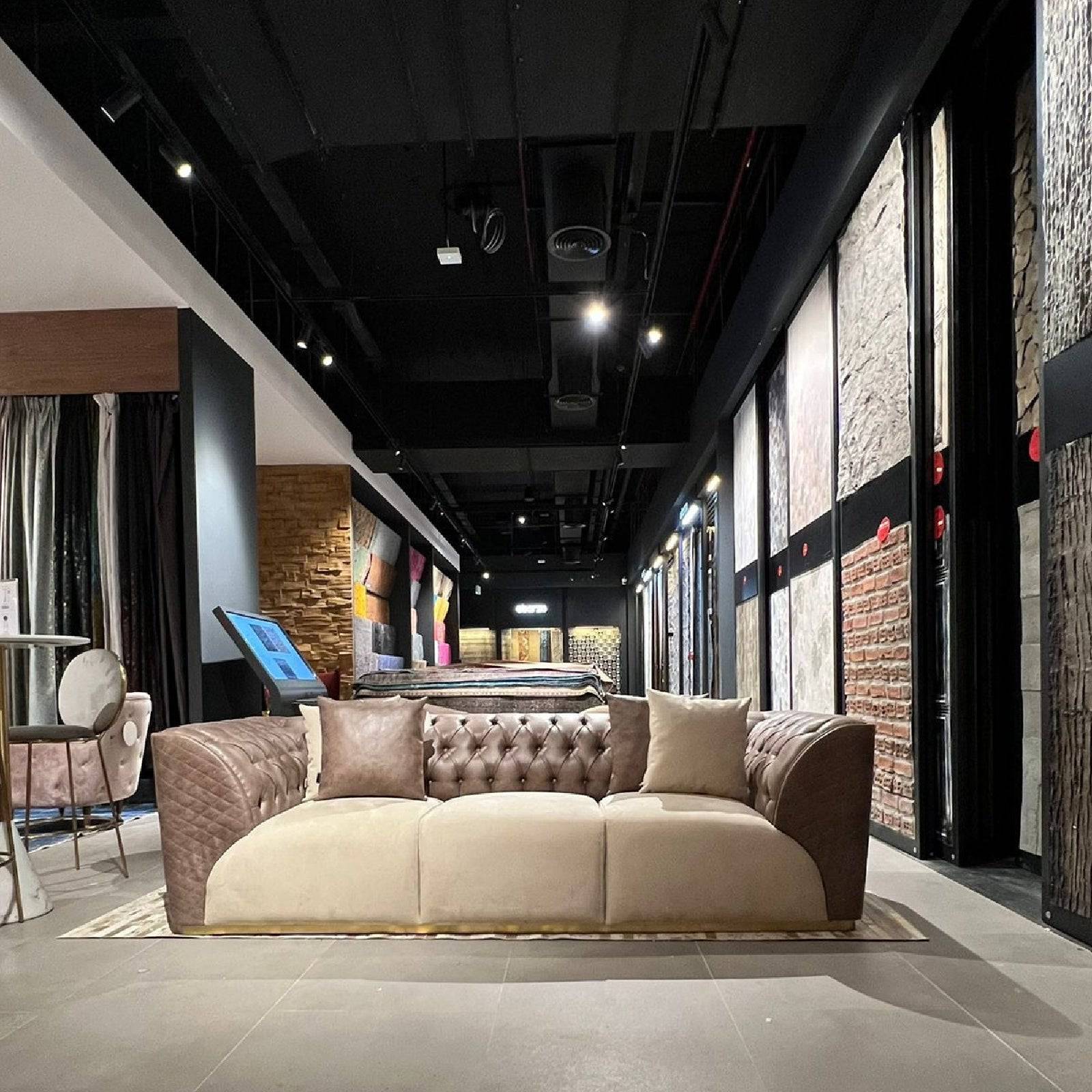 Delfina 3 Seater Sofa Delf-3Sv2(Dark Brown) -  Sofas - ebarza Furniture UAE | Shop Modern Furniture in Abu Dhabi & Dubai - مفروشات ايبازرا في الامارات | تسوق اثاث عصري وديكورات مميزة في دبي وابوظبي
