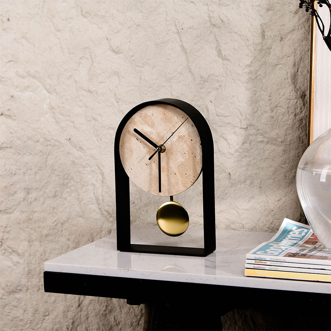 Desktop Clock - KQ4005 -  Home Decor Figurines - ebarza Furniture UAE | Shop Modern Furniture in Abu Dhabi & Dubai - مفروشات ايبازرا في الامارات | تسوق اثاث عصري وديكورات مميزة في دبي وابوظبي