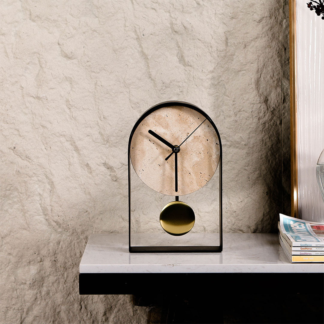 Desktop Clock - KQ4005 -  Home Decor Figurines - ebarza Furniture UAE | Shop Modern Furniture in Abu Dhabi & Dubai - مفروشات ايبازرا في الامارات | تسوق اثاث عصري وديكورات مميزة في دبي وابوظبي