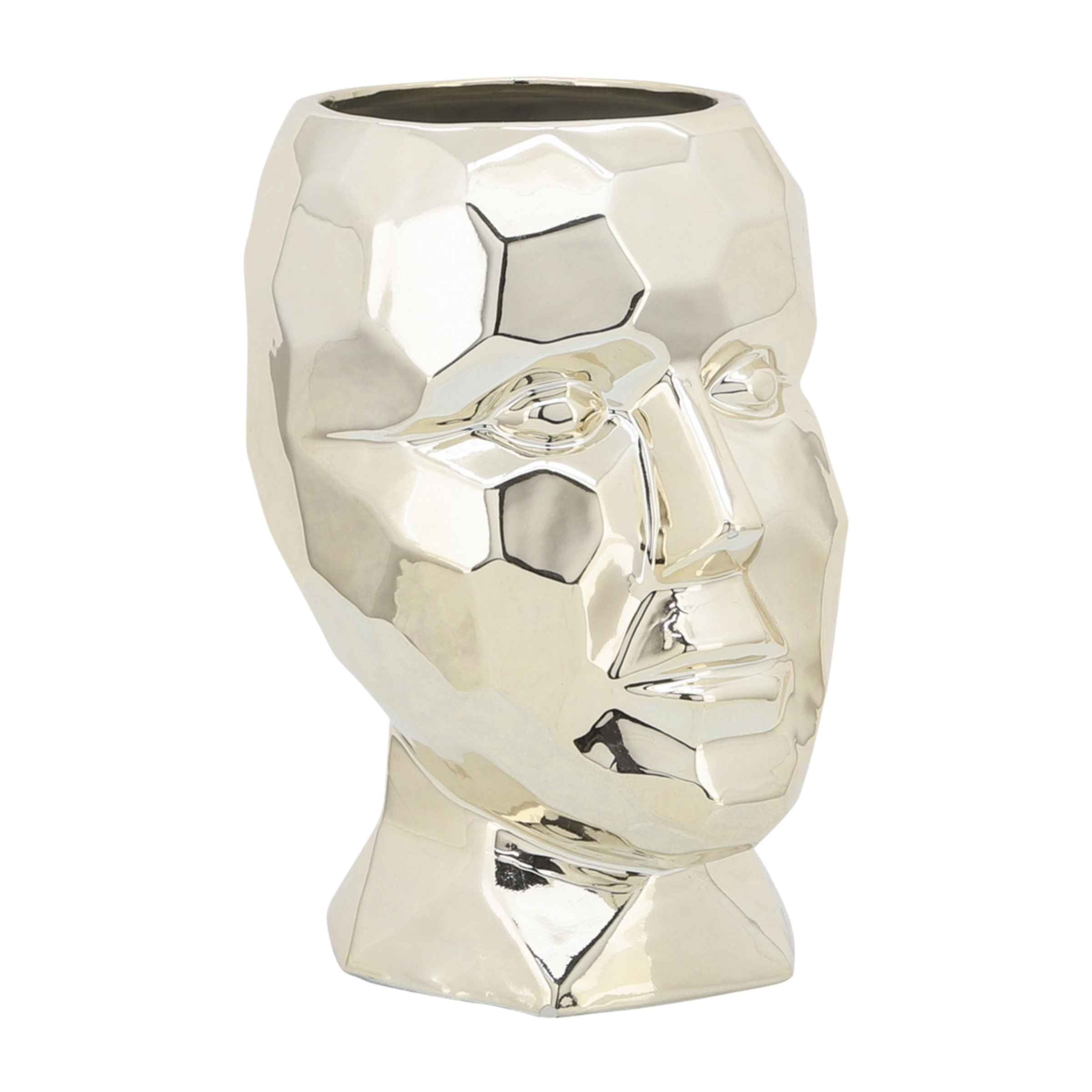 Diamond Face Porcelain Vase 15 Cm - Gold 16712-02 -  Vases - ebarza Furniture UAE | Shop Modern Furniture in Abu Dhabi & Dubai - مفروشات ايبازرا في الامارات | تسوق اثاث عصري وديكورات مميزة في دبي وابوظبي