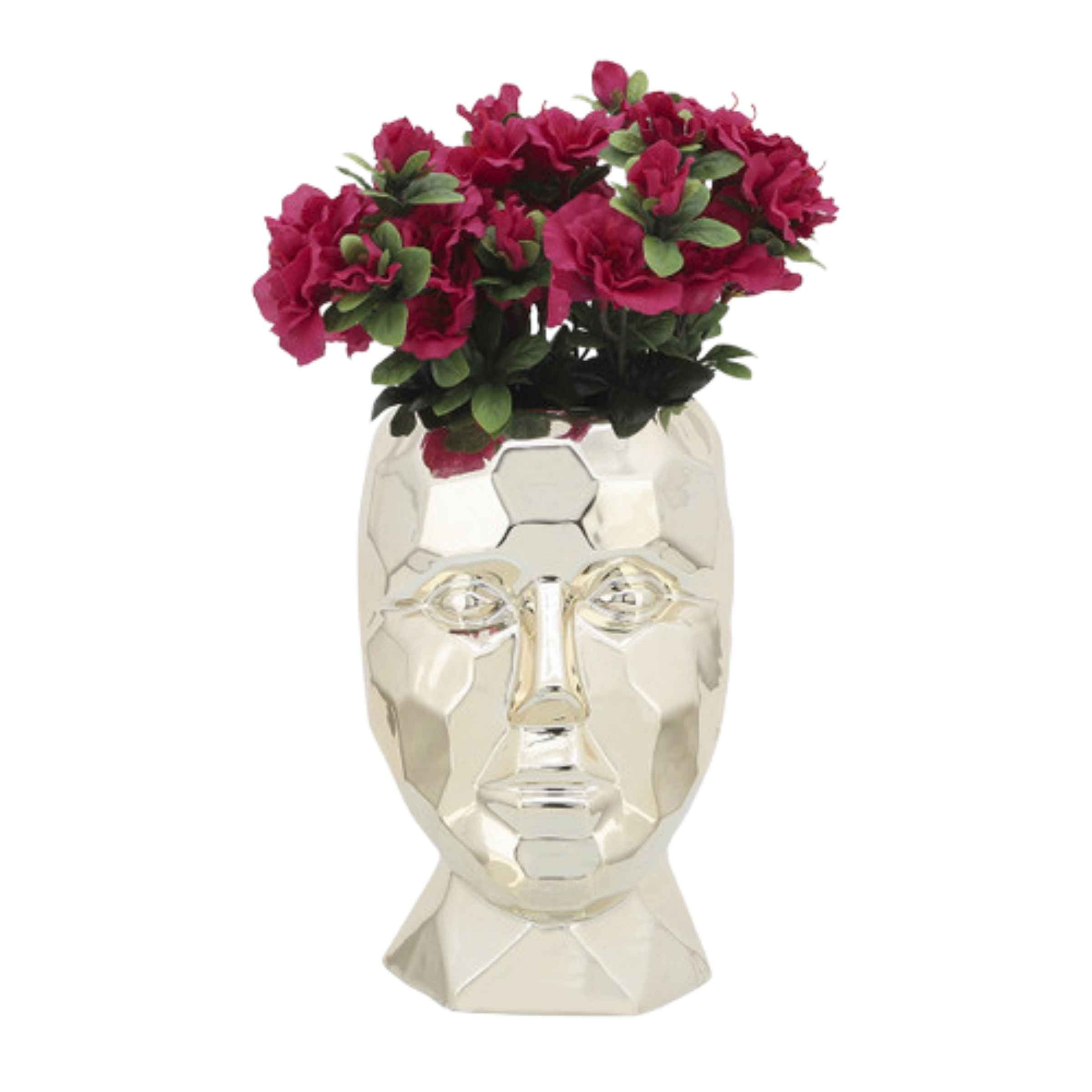 Diamond Face Porcelain Vase 15 Cm - Gold 16712-02 -  Vases - ebarza Furniture UAE | Shop Modern Furniture in Abu Dhabi & Dubai - مفروشات ايبازرا في الامارات | تسوق اثاث عصري وديكورات مميزة في دبي وابوظبي
