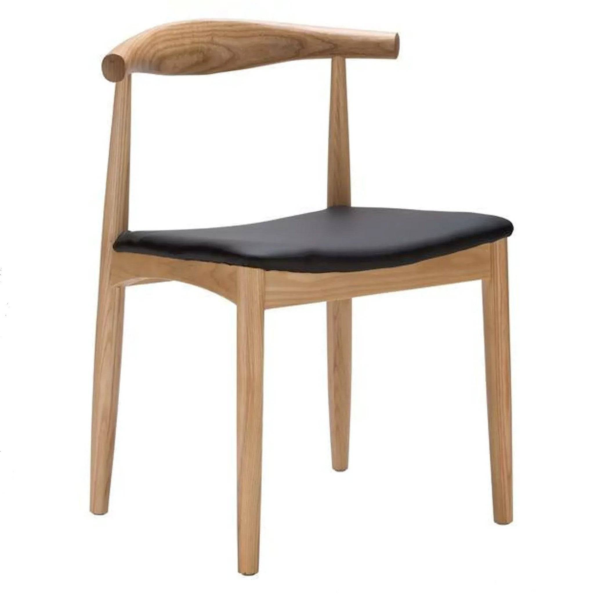 Dining Chair Solid Ash Wood And Genuine Leather Ws-021-N -  Chairs - ebarza Furniture UAE | Shop Modern Furniture in Abu Dhabi & Dubai - مفروشات ايبازرا في الامارات | تسوق اثاث عصري وديكورات مميزة في دبي وابوظبي