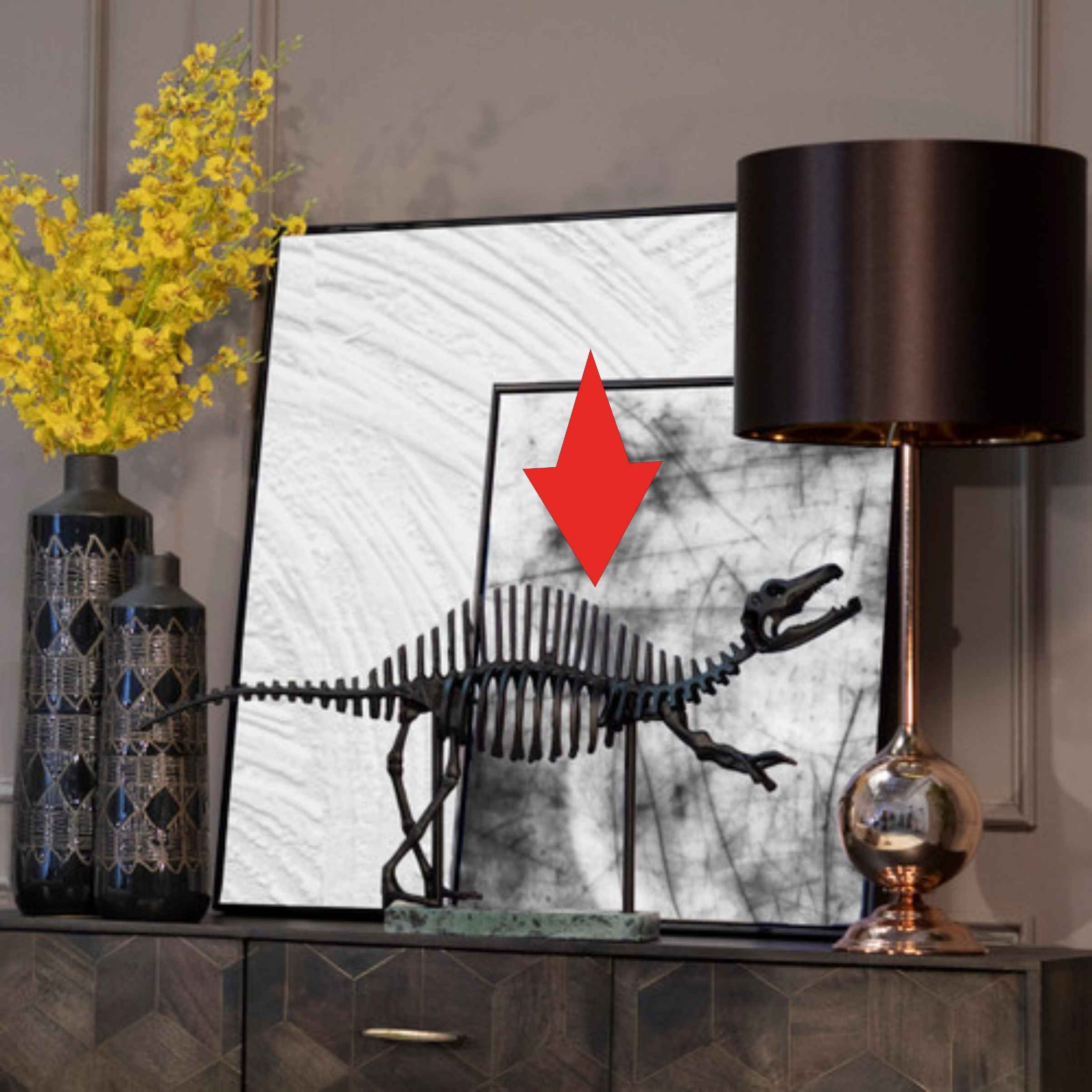 Dinosaur Metal Table Decor 78 Cm - Black 15287 -  Home Decor Figurines - ebarza Furniture UAE | Shop Modern Furniture in Abu Dhabi & Dubai - مفروشات ايبازرا في الامارات | تسوق اثاث عصري وديكورات مميزة في دبي وابوظبي